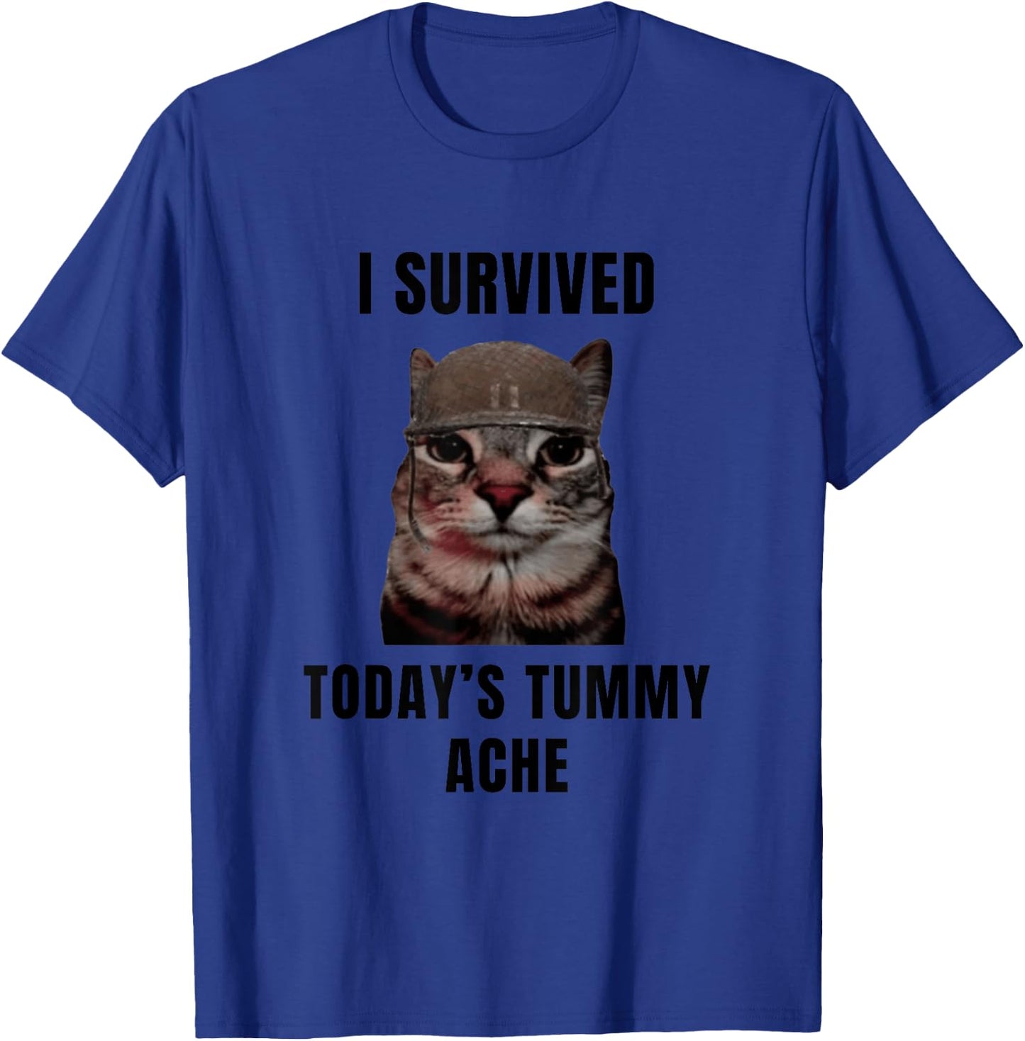 Funny I Survived Today's Tummy Ache Joke T-Shirt - T-Shirt | Royal