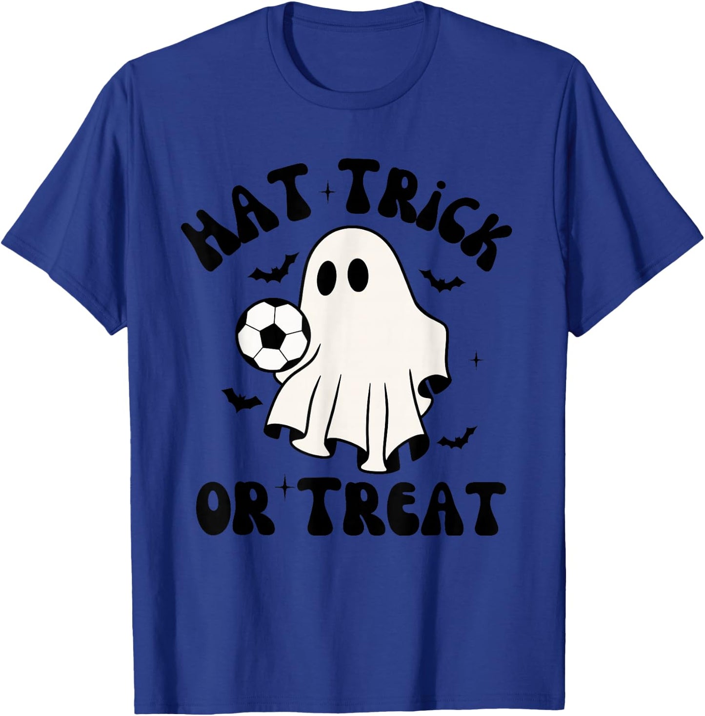 Hat-Trick Or Treat Soccer Sports Halloween Men Boys Girls T-Shirt - T-Shirt | Royal