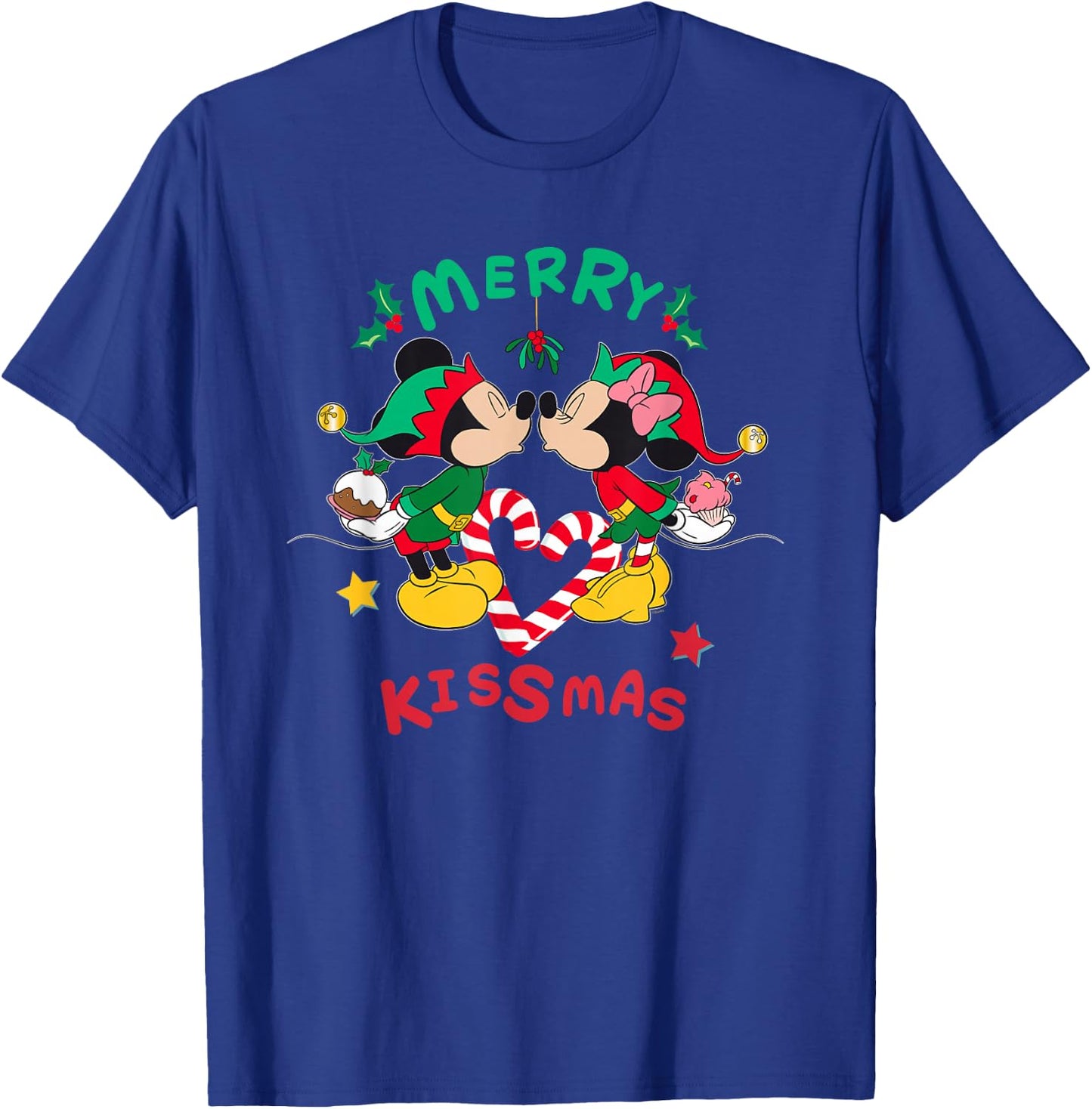 Disney Mickey and Minnie Mouse Christmas Love Merry Kissmas T-Shirt - T-Shirt | Royal