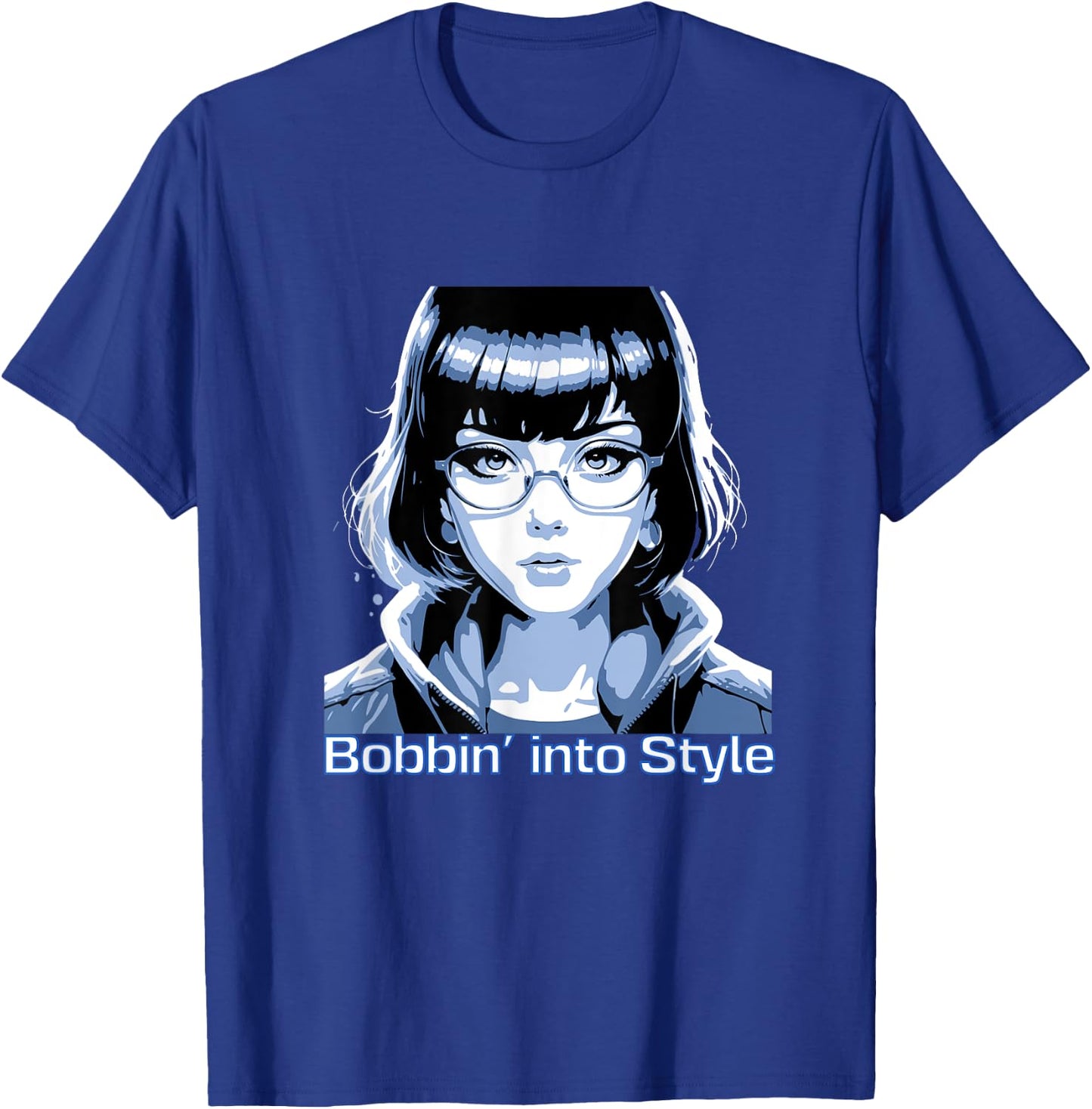 Anime Girls Short Pixie Hair Kawaii Bob Cut Women Fashion T-Shirt - T-Shirt | Royal