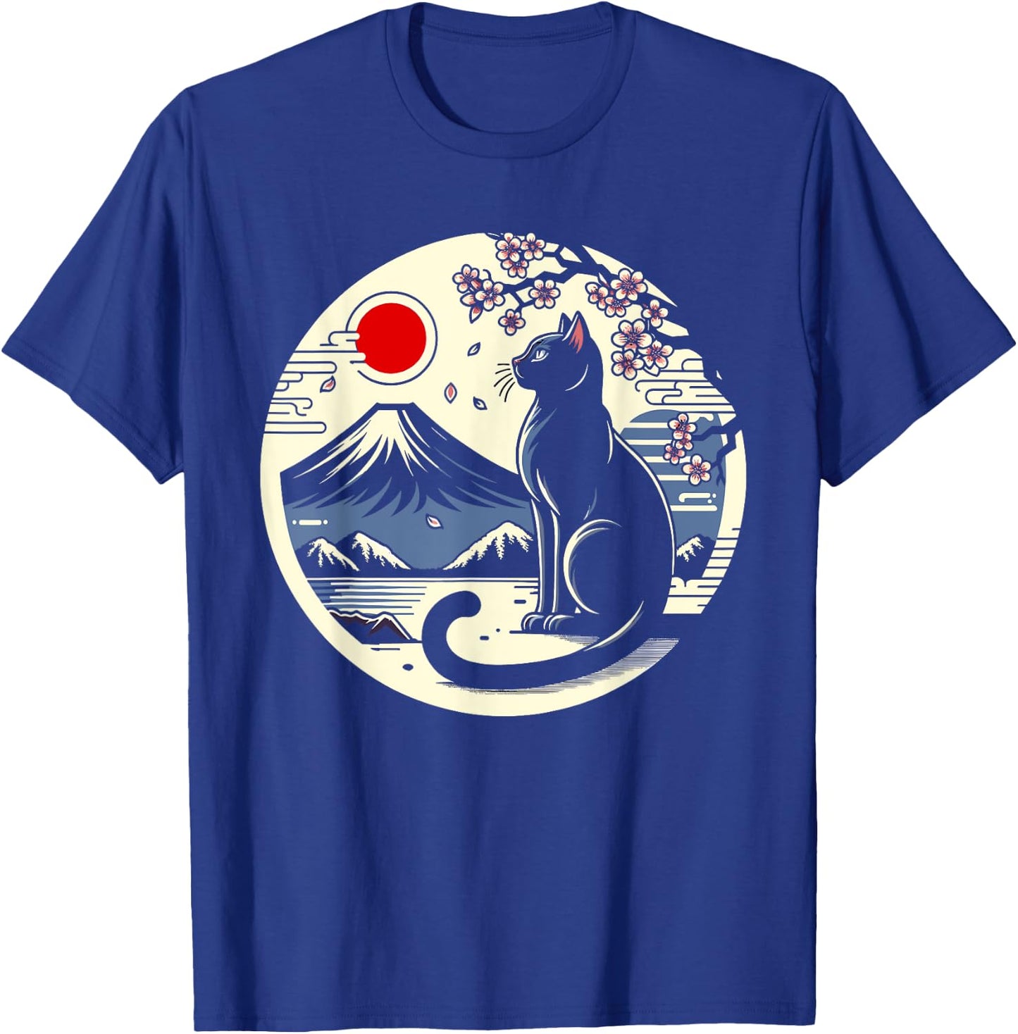 Kawaii Cat Anime Japanese Retro Men Women Kids Funny Cat T-Shirt - T-Shirt | Royal