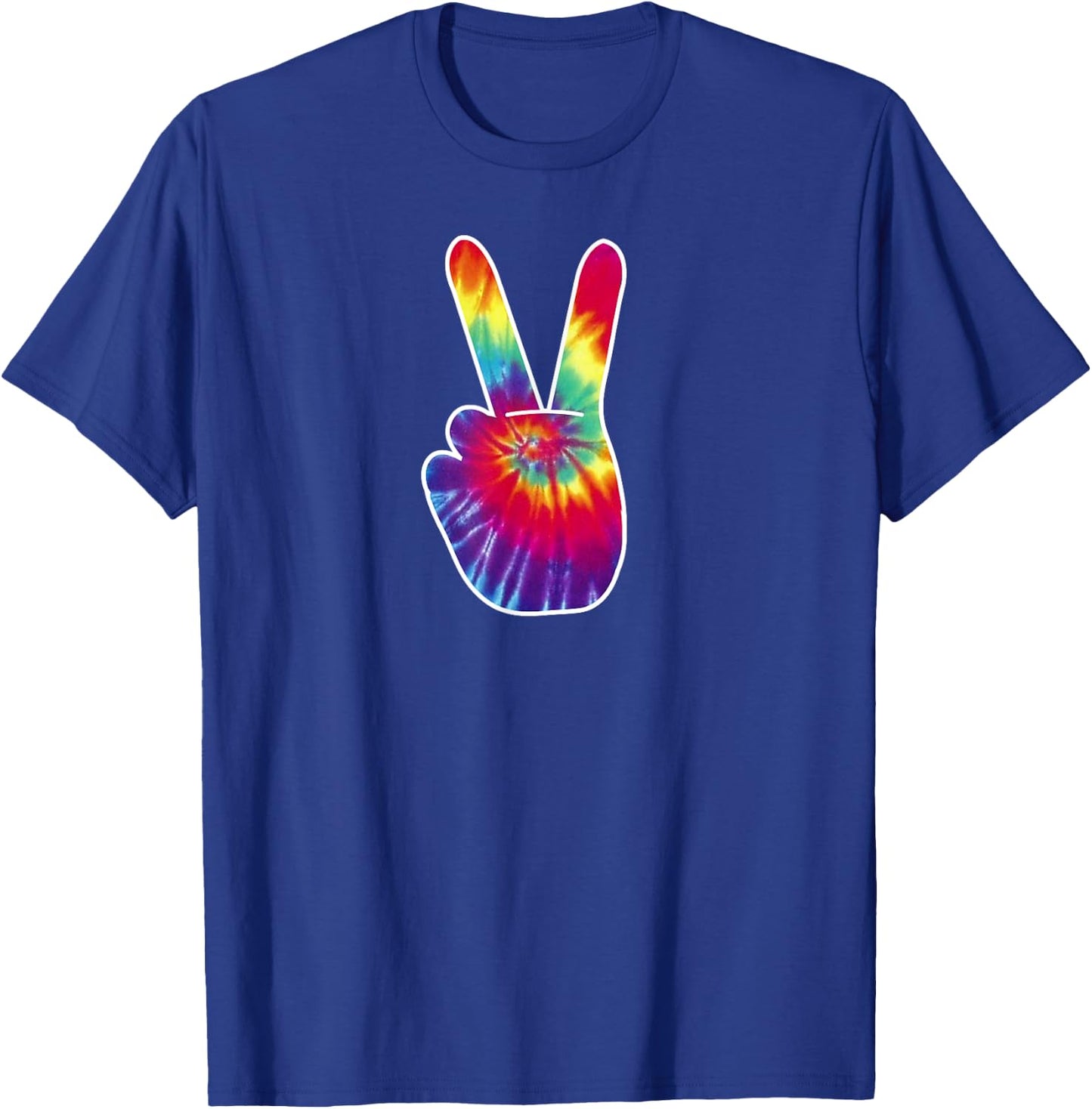PEACE SIGN Hand Tie Dye | Hippies Christmas V Shirts T-Shirt - T-Shirt | Royal