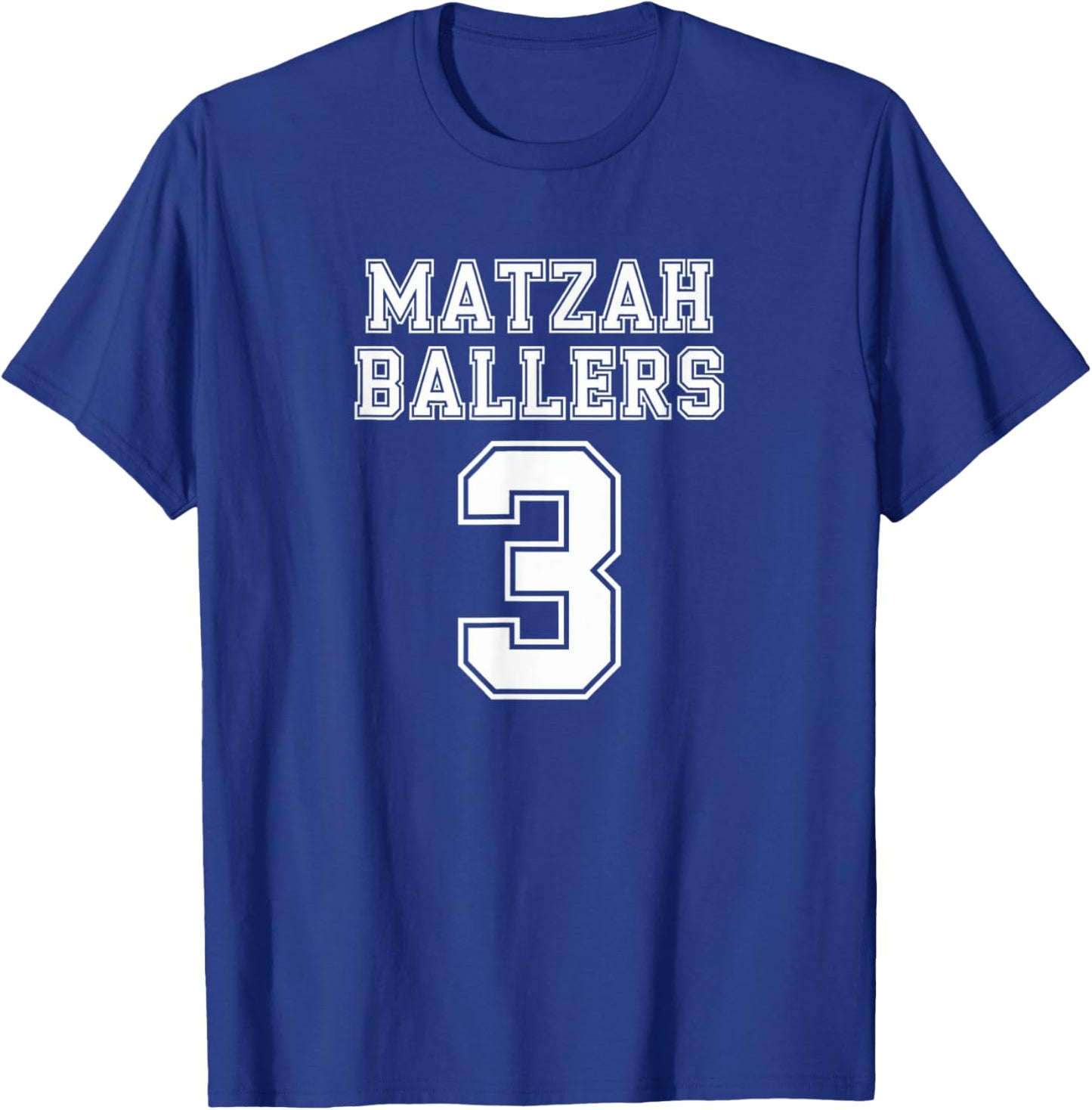 Matzah Ballers Number 3 Funny Jersey Sport Style Jewish Food T-Shirt - T-Shirt | Royal