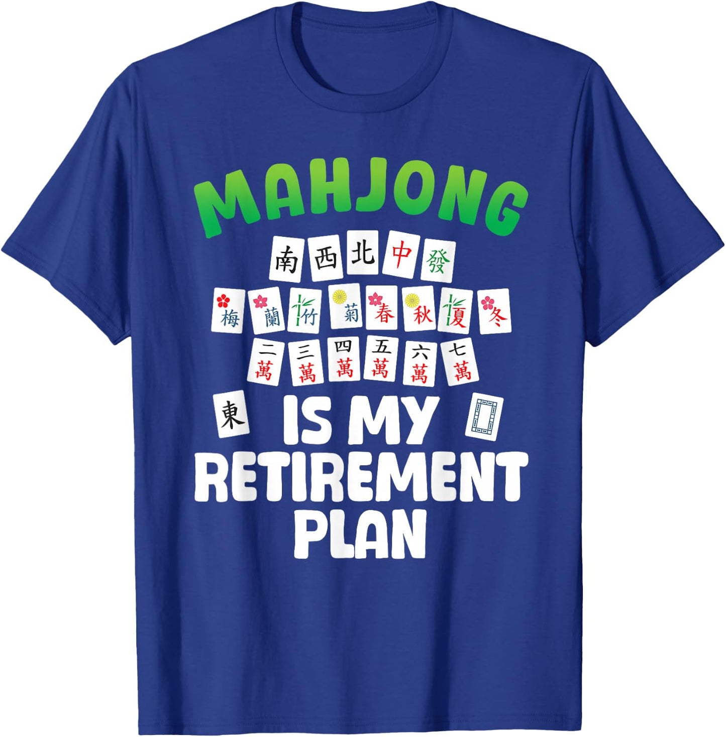 Funny Mahjong Art Women Retirement Mahjong Player T-Shirt - T-Shirt | Royal