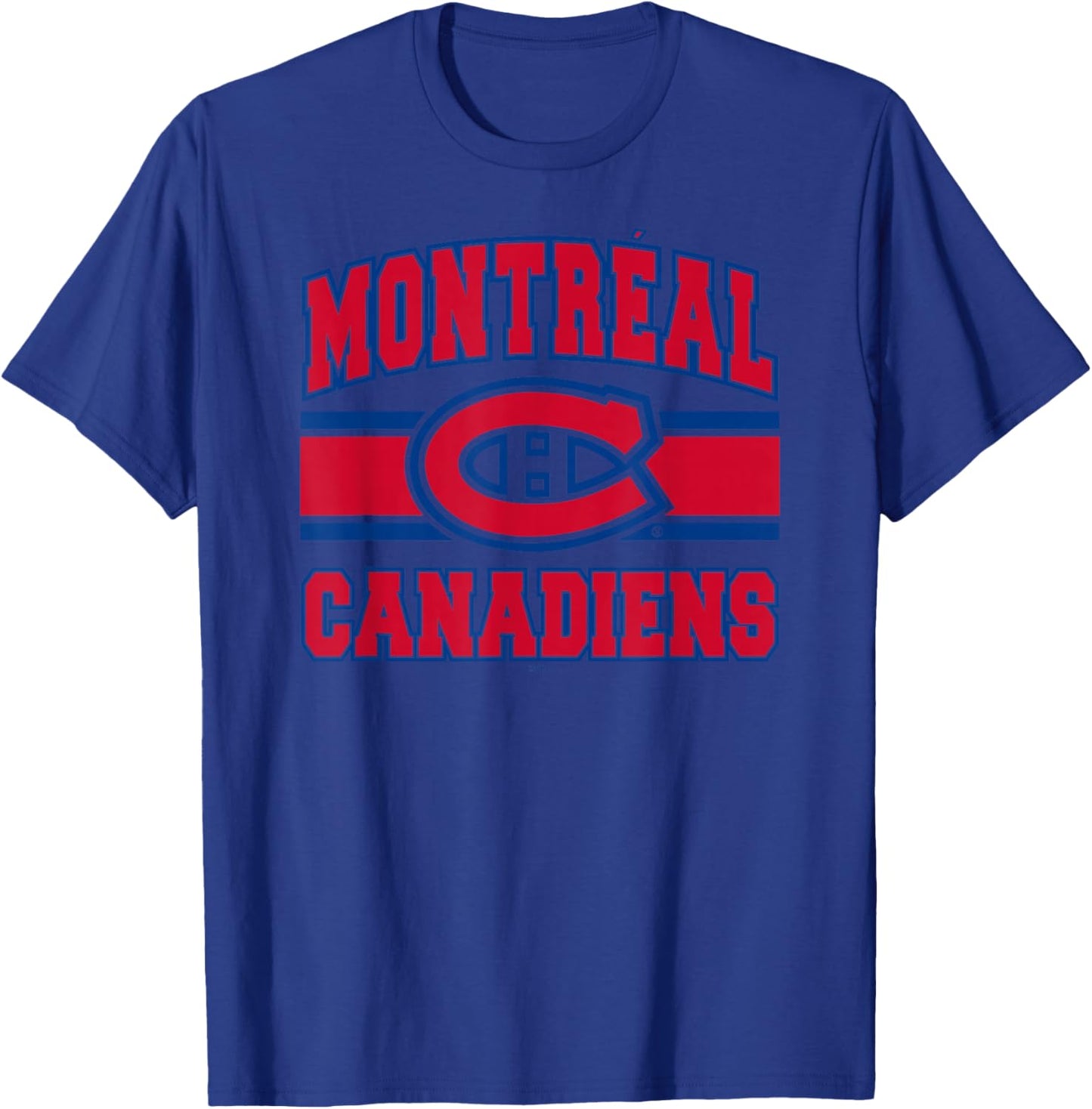 Montreal Canadiens Stripe White Officially Licensed T-Shirt - T-Shirt | Royal
