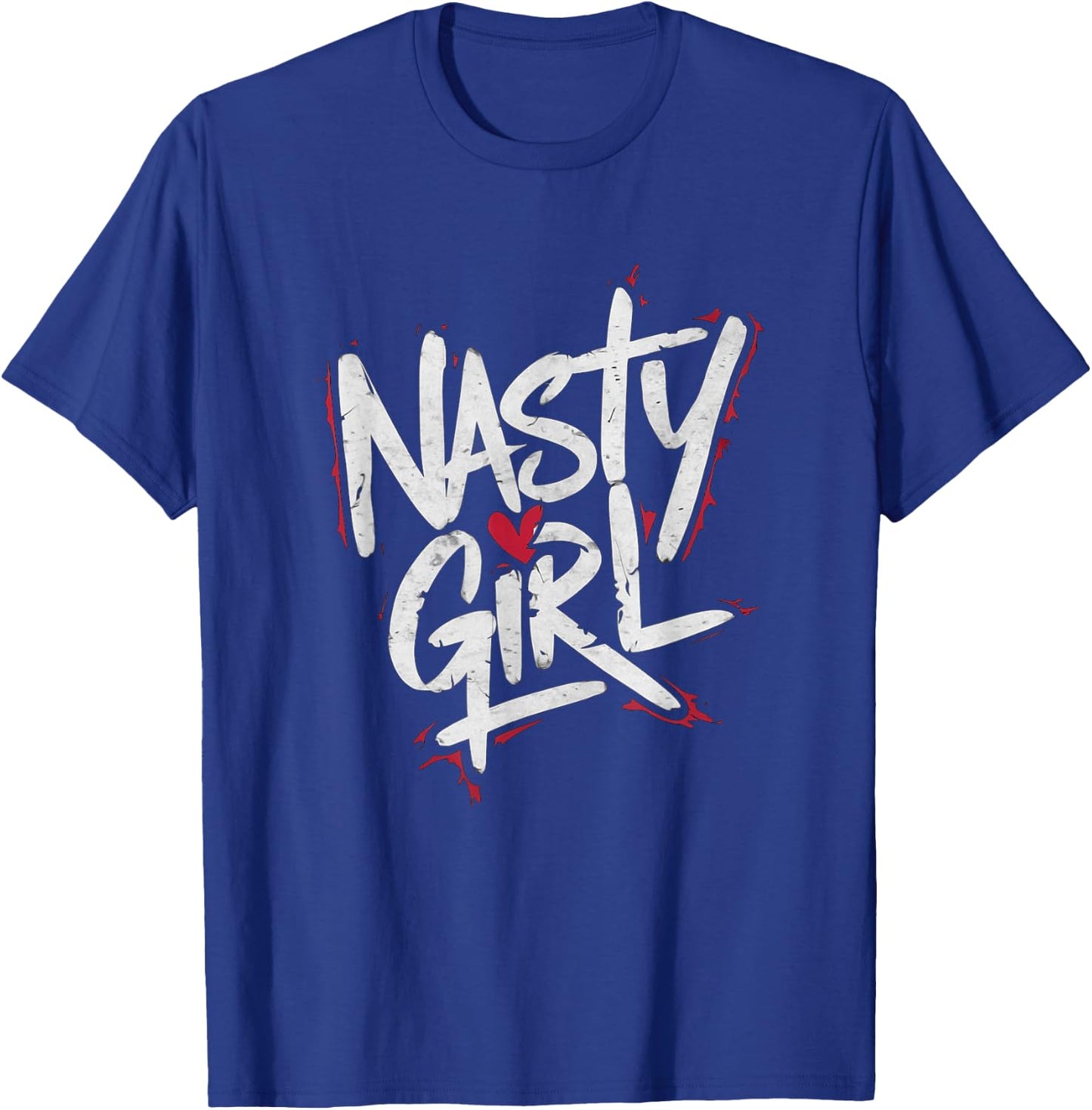 Nasty Girl Heart Graffiti Style Design T-Shirt - T-Shirt | Royal