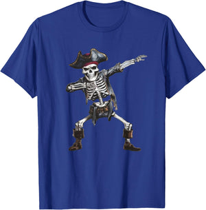 Dabbing Skeleton Pirate Halloween Kids Jolly Roger Pirate T-Shirt - T-Shirt | Royal