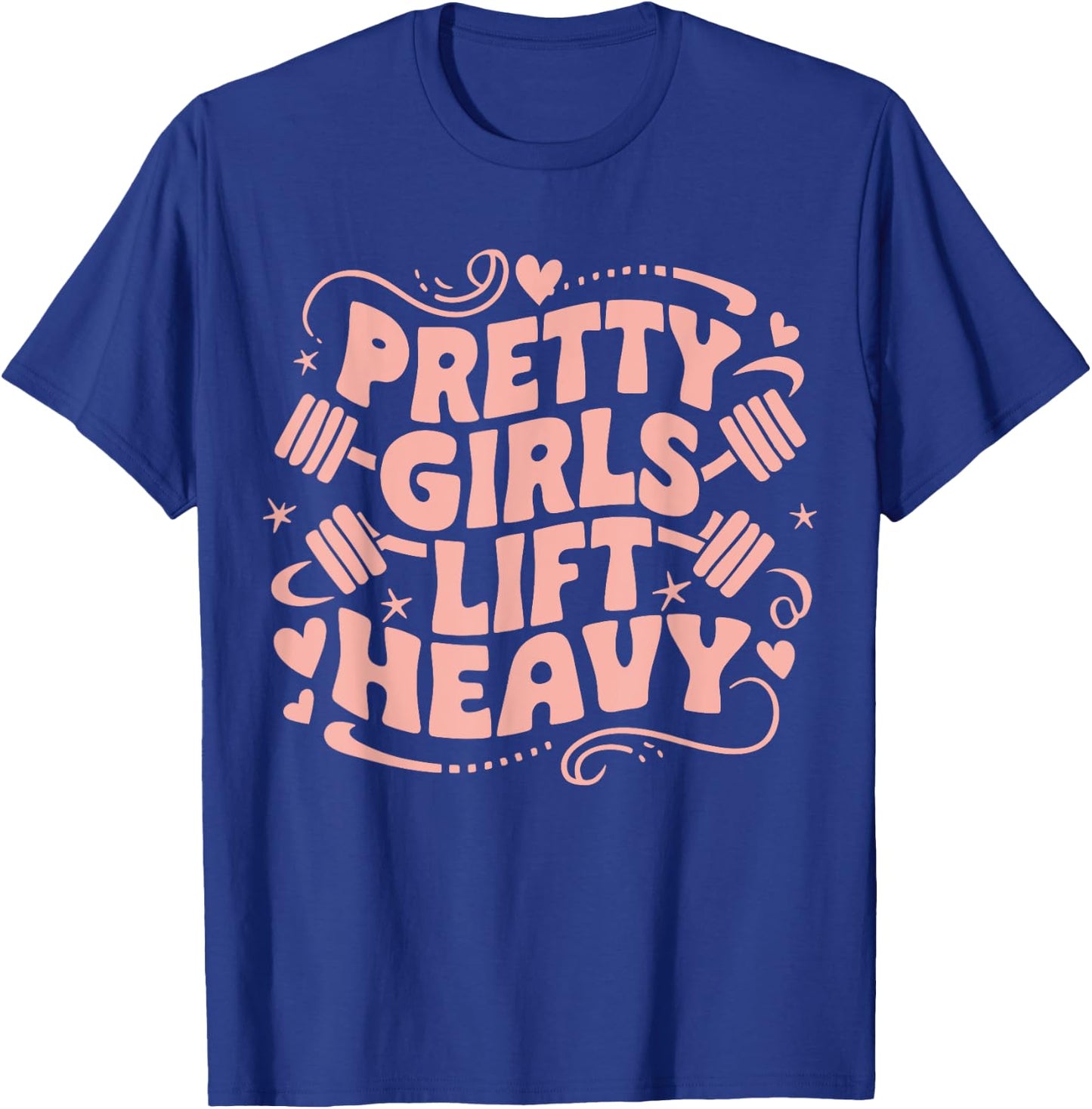 Weightlifting Fitness Gym Powerlifter Girl Pretty Girls Lift Heavy Black Women's Workout T-Shirt - T-Shirt | Royal