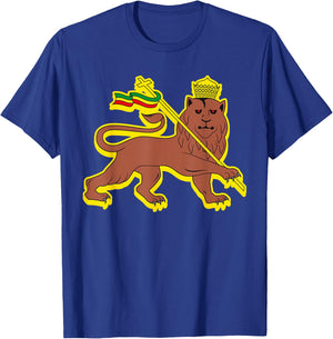 Ethiopia Lion Of Judah Cross Ethiopian Flag T-Shirt - T-Shirt | Royal