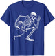 Football Skeleton Playing Football Halloween Skull Lover T-Shirt - T-Shirt | Royal