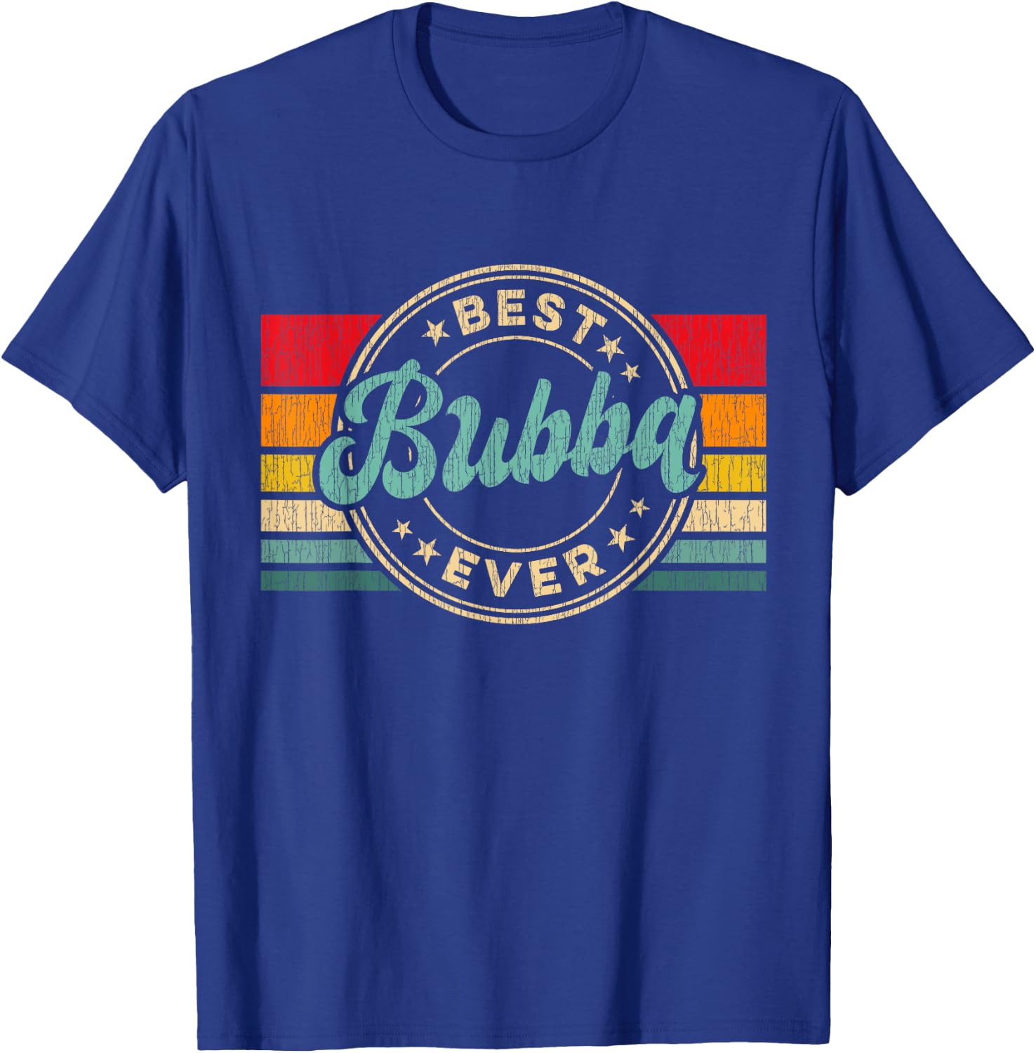 Best Bubba Ever Vintage Retro Father's Day Gift T-Shirt - T-Shirt | Royal