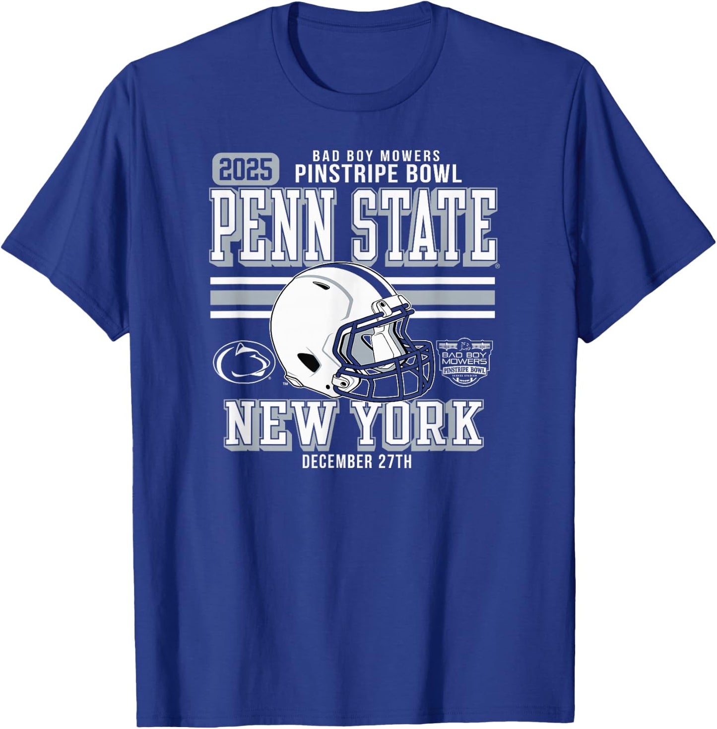 Penn State Nittany Lions Pinstripe Bowl 2025 Football Navy T-Shirt - T-Shirt | Royal