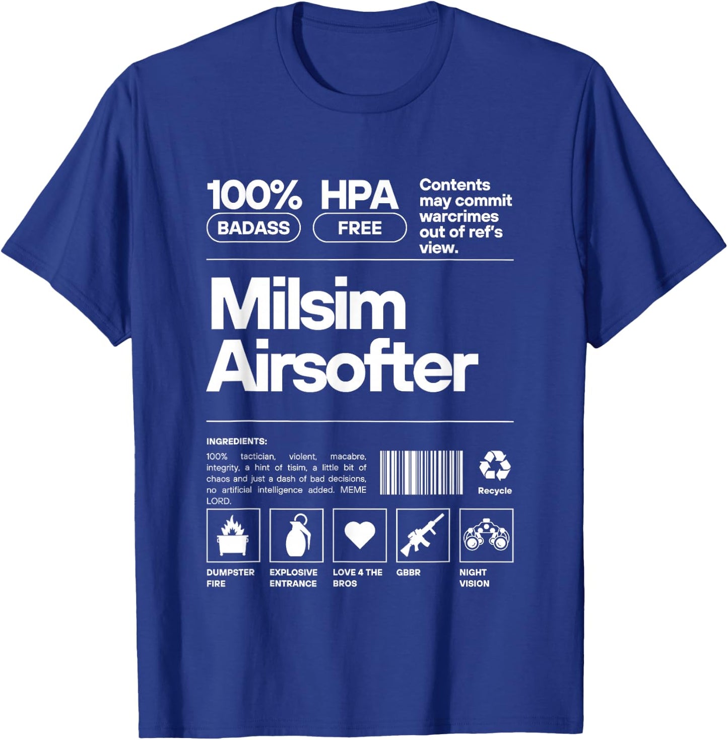 Milsim Airsoft Ingredient Shirt T-Shirt - T-Shirt | Royal