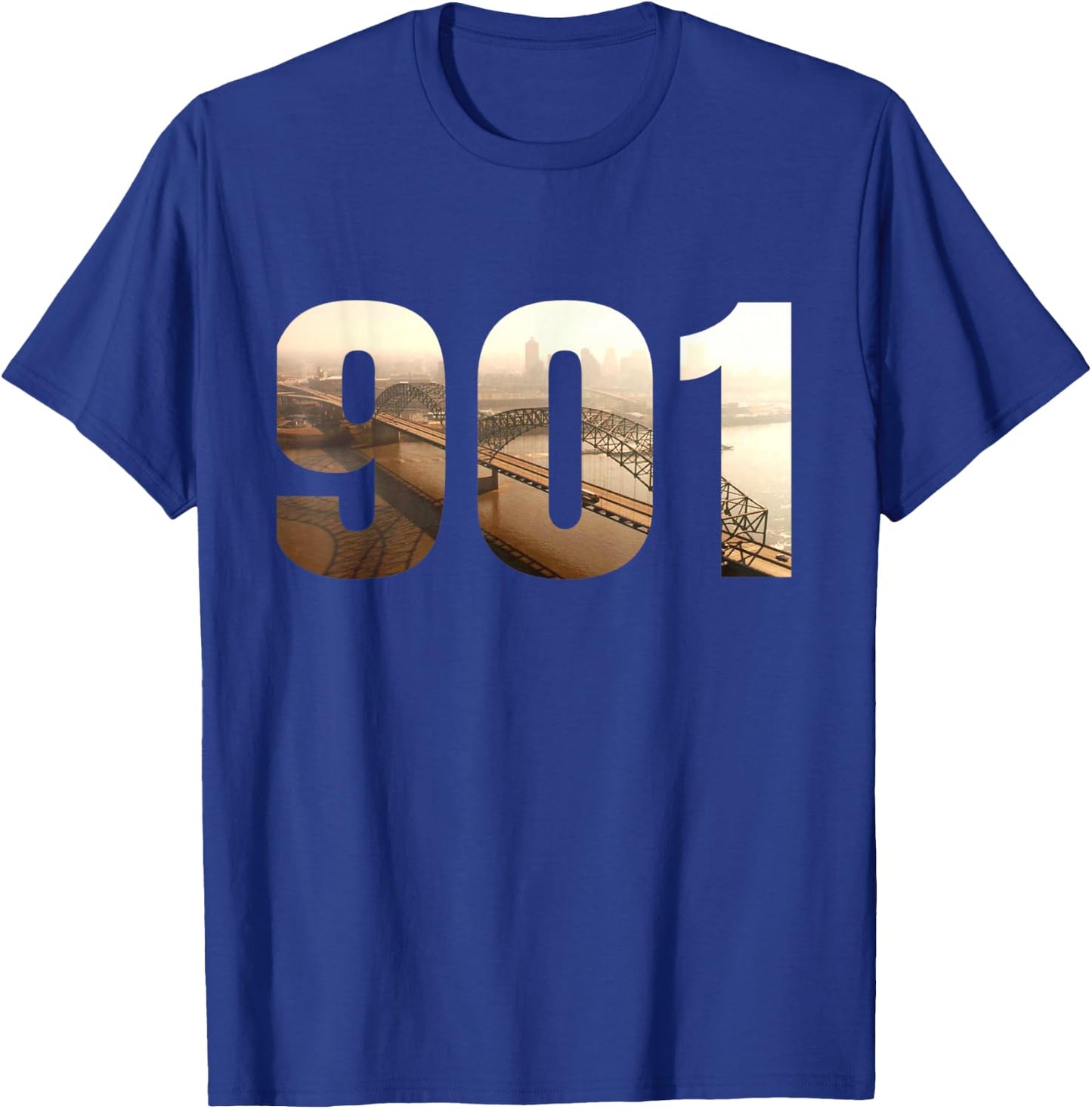 I am 901 - Memphis Tennessee Area Code - Historical Bridge T-Shirt - T-Shirt | Royal