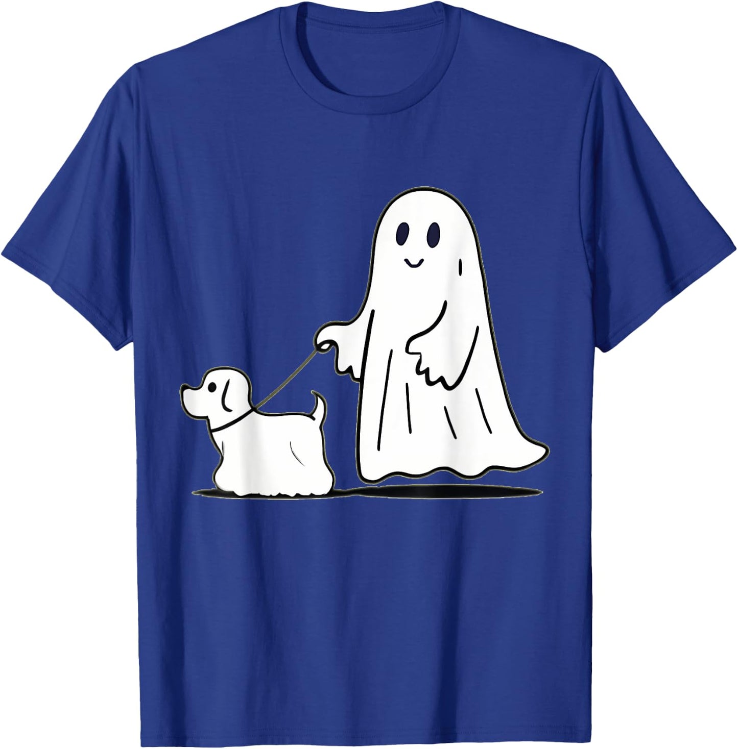 Ghost Walking Dog Ghostie Funny Halloween Dog Lover T-Shirt - T-Shirt | Royal