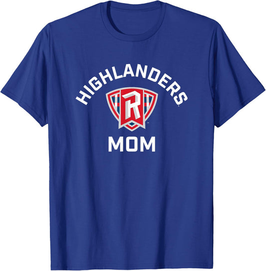 Radford University Highlanders Arched Mom T-Shirt - T-Shirt | Royal