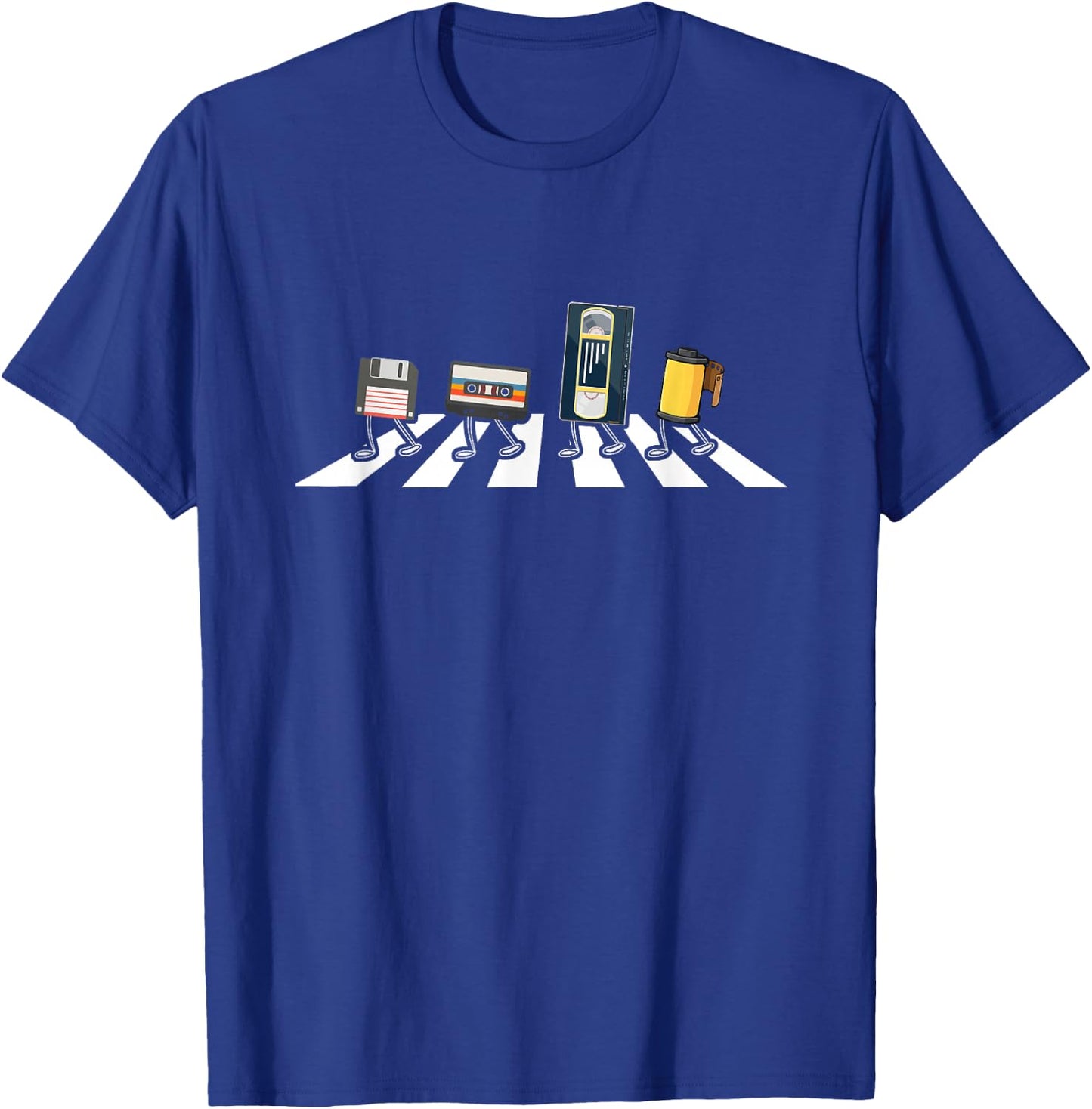 VHS Cassette Tape Floppy Disc Funny Retro Vintage Fans T-Shirt - T-Shirt | Royal