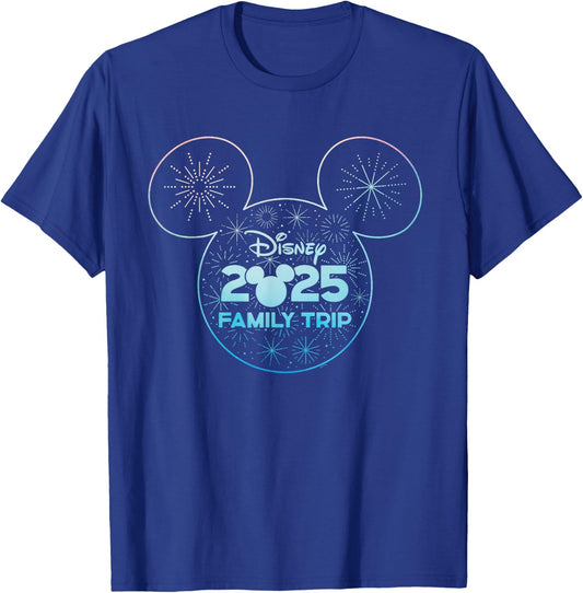Disney Mickey Mouse Icon Fireworks Vacation Family Trip 2025 T-Shirt - T-Shirt | Royal