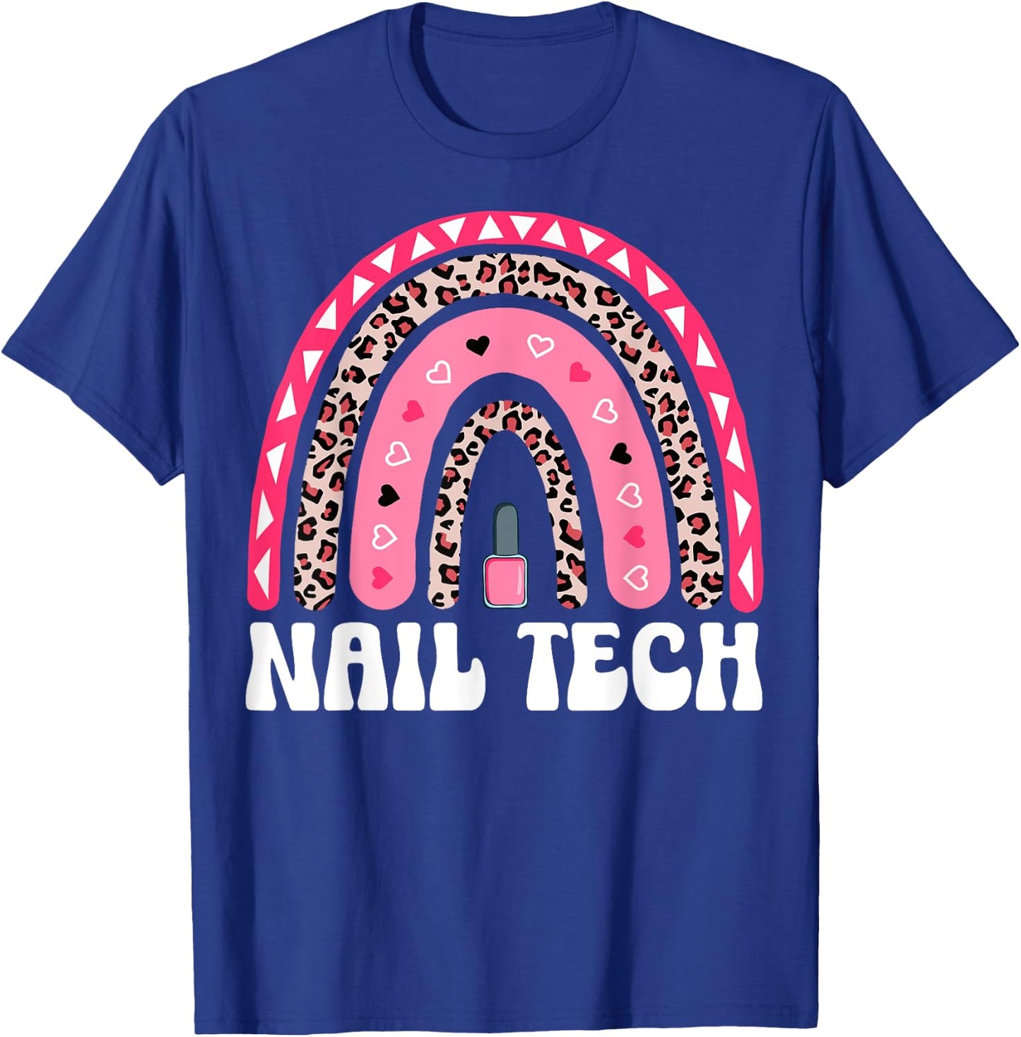 Boho Rainbow Nail Tech Nail Polish Manicurist Nail Artist T-Shirt - T-Shirt | Royal