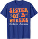 Sister Of A Warrior Leukemia Awareness Orange Ribbon Family T-Shirt - T-Shirt | Royal