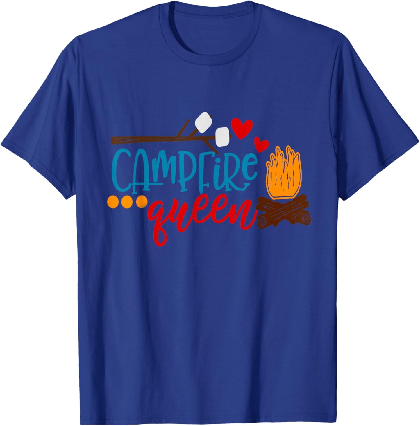 Campfire Queen Mom Wife Camping Shirt Camp S'Mores Bonfire T-Shirt - T-Shirt | Royal