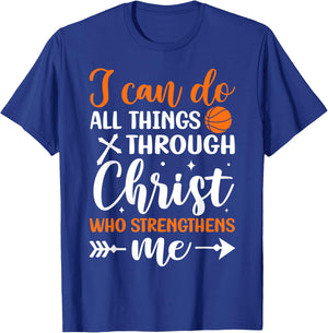 Christian Basketball Men Boys Kids Religious Gifts T-Shirt - T-Shirt | Royal