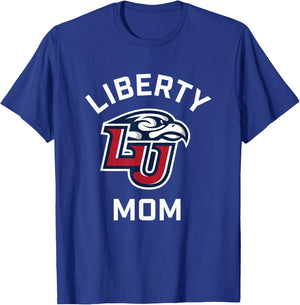 Liberty University Flames Arched Mom T-Shirt - T-Shirt | Royal