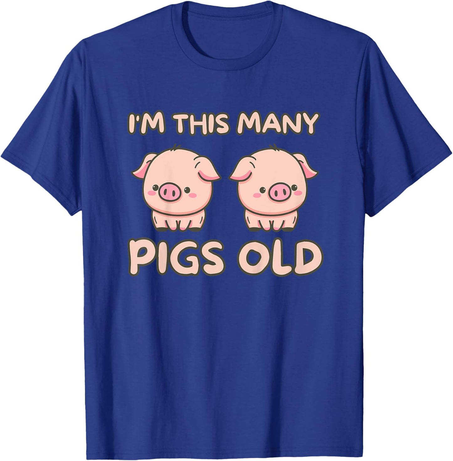 I'm This Many Pigs Old - 2nd Birthday Pig 2 Years Old Bday T-Shirt - T-Shirt | Royal