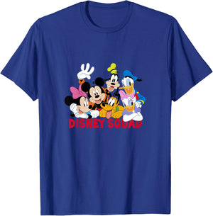 Kids Disney Mickey and Friends Group Shot Disney Squad Logo T-Shirt - T-Shirt | Royal