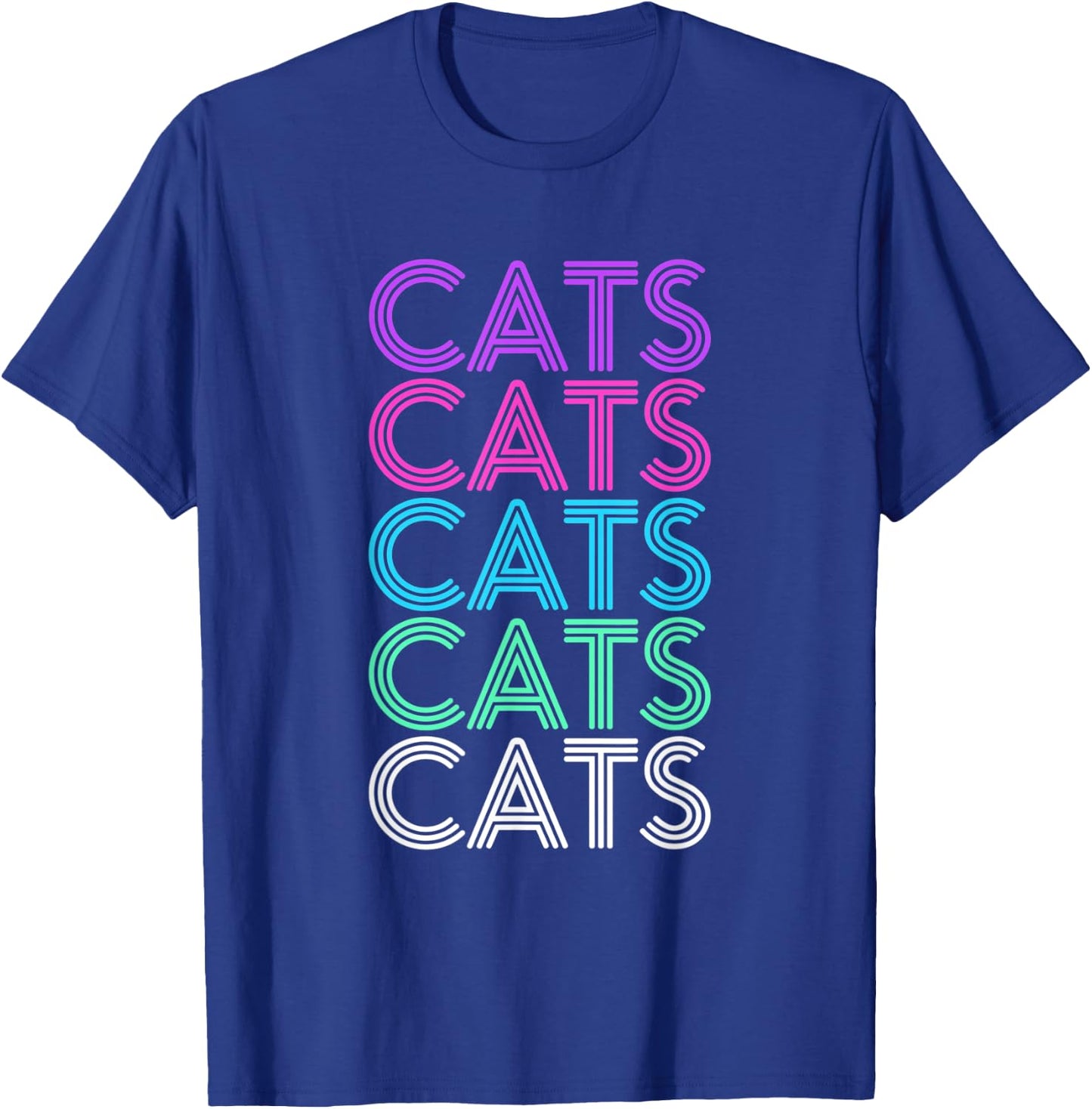 Retro Cat Gift Women or Girls T-Shirt - T-Shirt | Royal