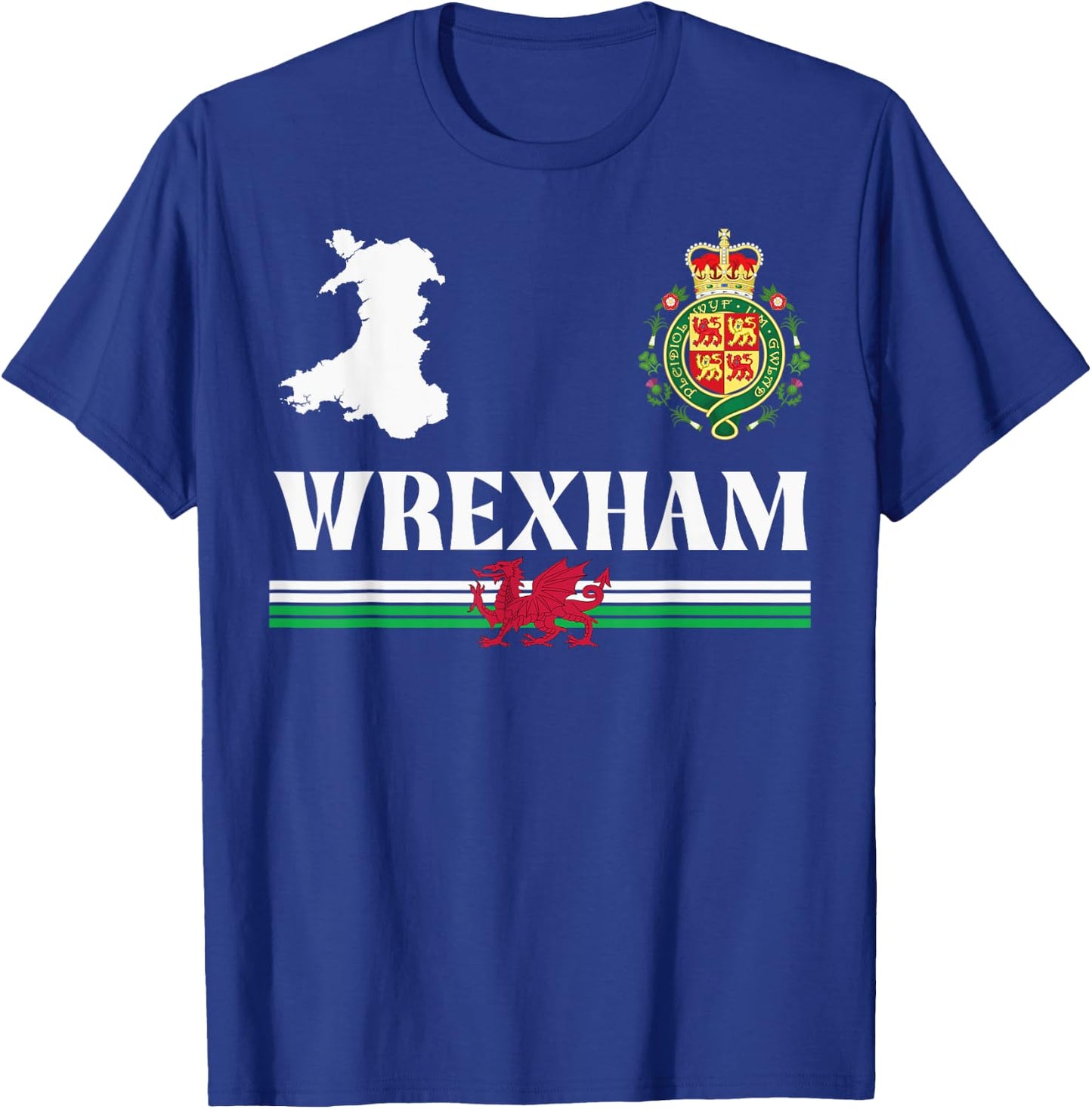 Wrexham Wales Emblem, Wrexham Wales, Wrexham T-Shirt - T-Shirt | Royal