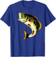 Fishing Graphic Large Mouth Bass Fish T-Shirt - T-Shirt | Royal