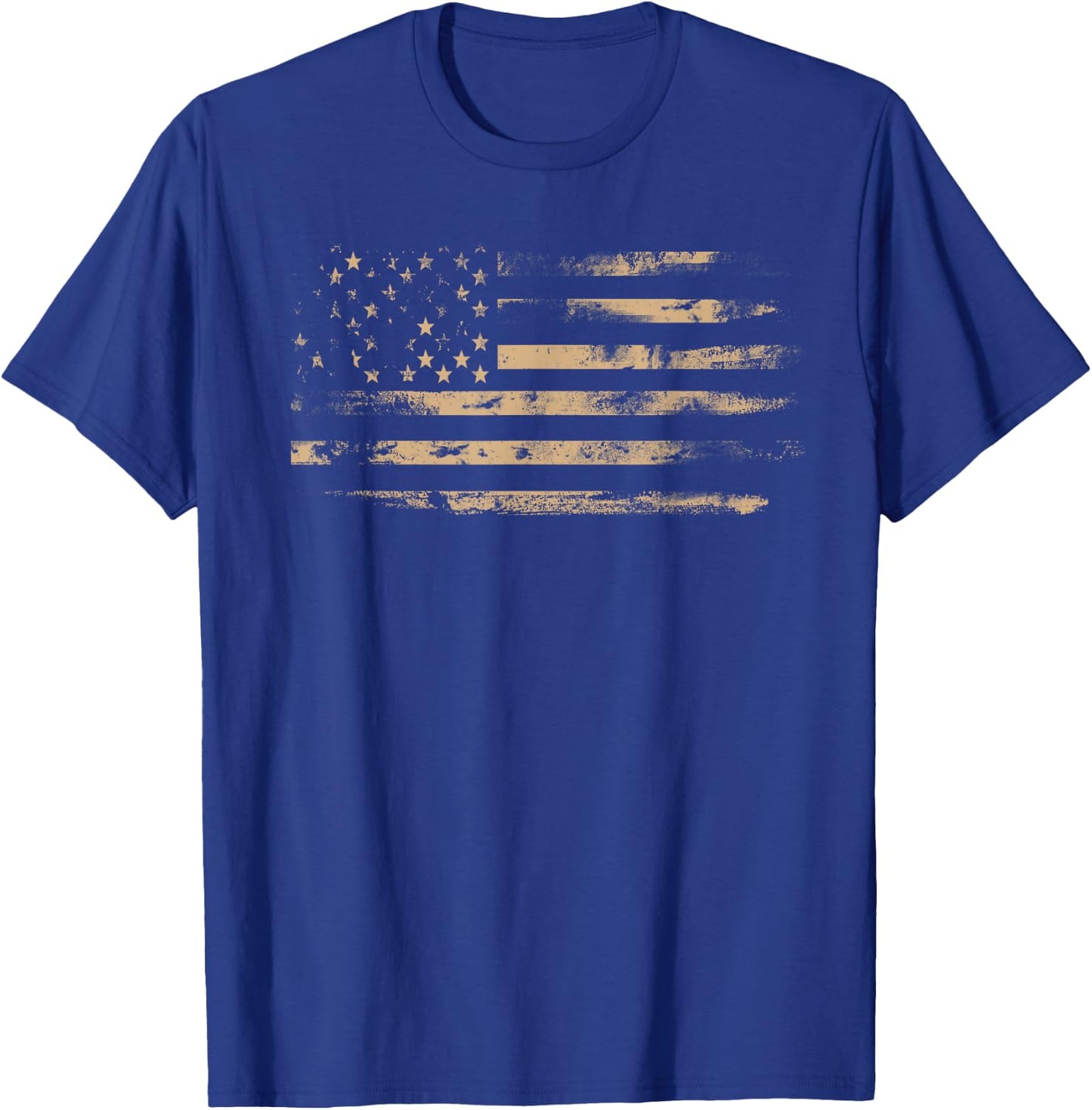 Distressed American Flag Shirt Vintage USA Flags Patriotic T-Shirt - T-Shirt | Royal