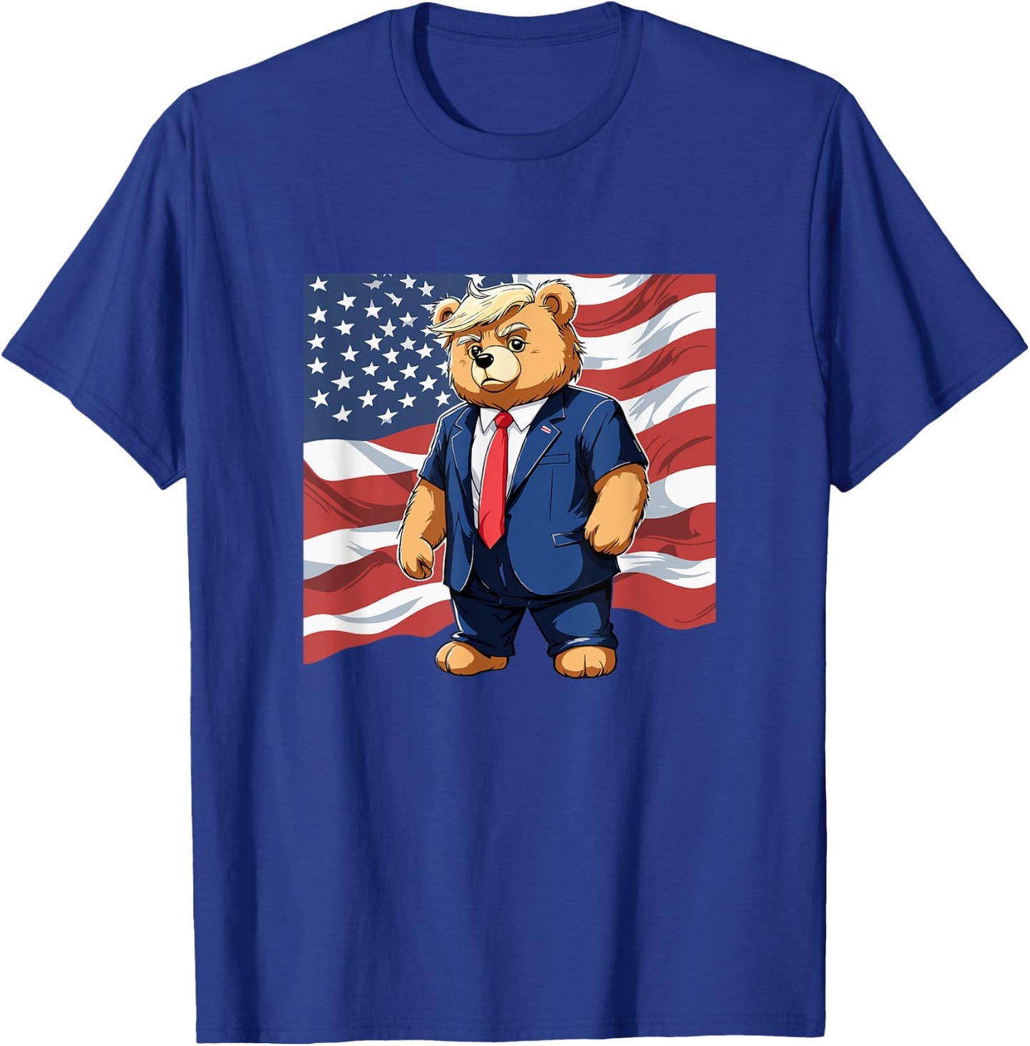 Trump Teddy Bear USA Flag Patriot Supporter T-Shirt - T-Shirt | Royal
