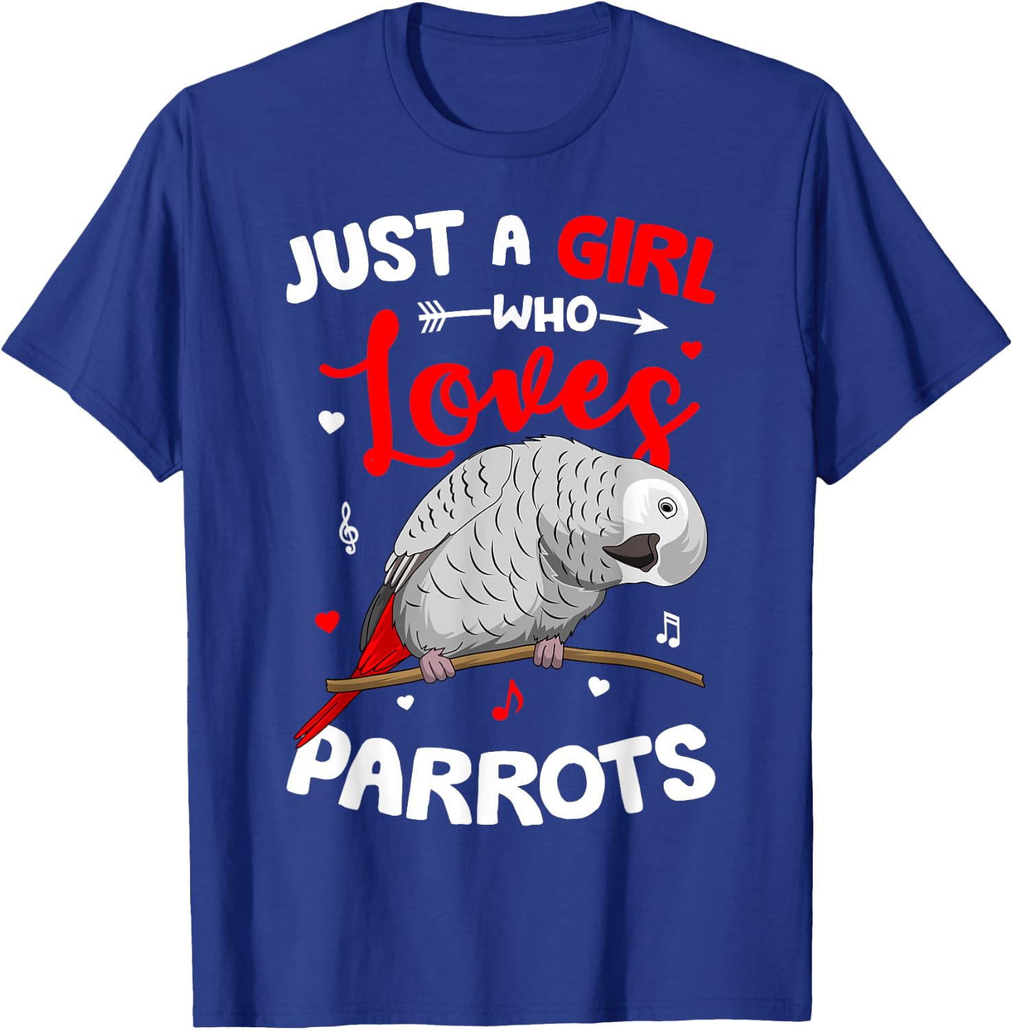 Just A Girl Who Loves African Greys African Grey Parrot T-Shirt - T-Shirt | Royal