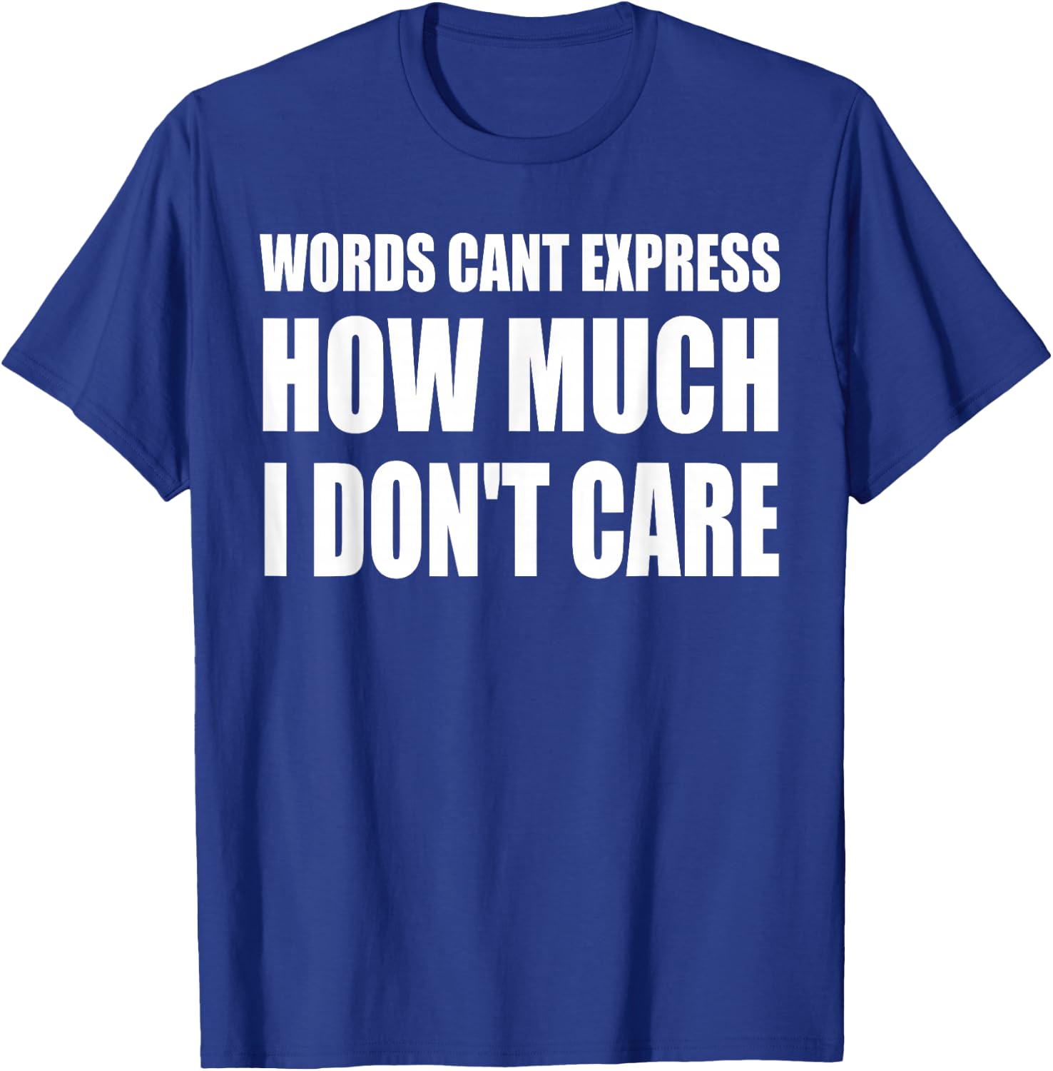Words Can't Express How Much I Don't Care Funny Saying T-Shirt - T-Shirt | Royal