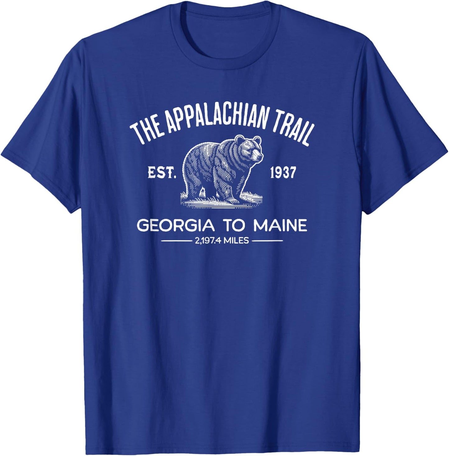 The Appalachian Trail Georgia To Maine Est. 1937 Black Bear T-Shirt - T-Shirt | Royal