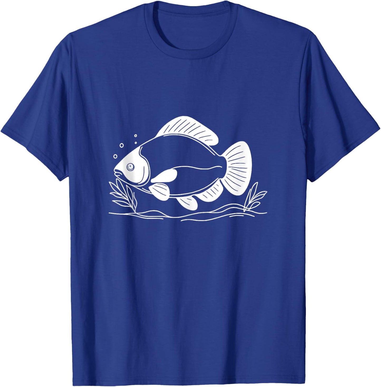Black Pacu Line Art Fish Lover T-Shirt - T-Shirt | Royal