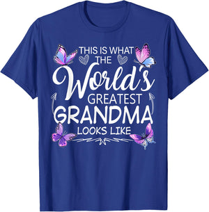 This Is What World's Greatest Grandma Looks Like Butterflies T-Shirt - T-Shirt | Royal