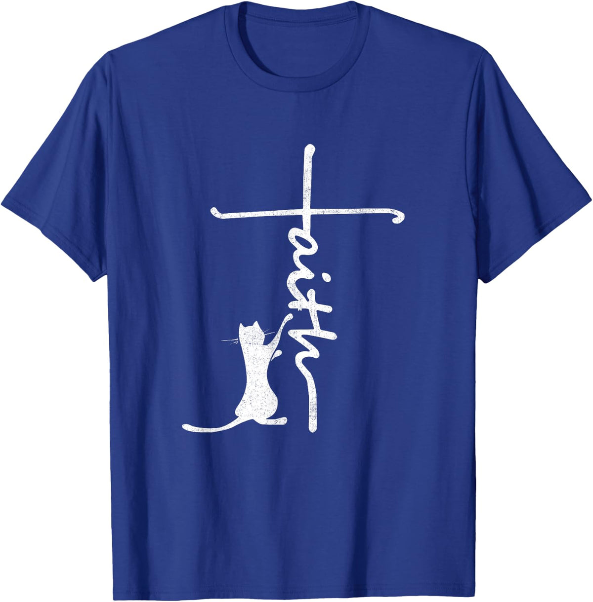 Funny cat shirts - Faith Cross Quotes Christian T-Shirt - T-Shirt | Royal