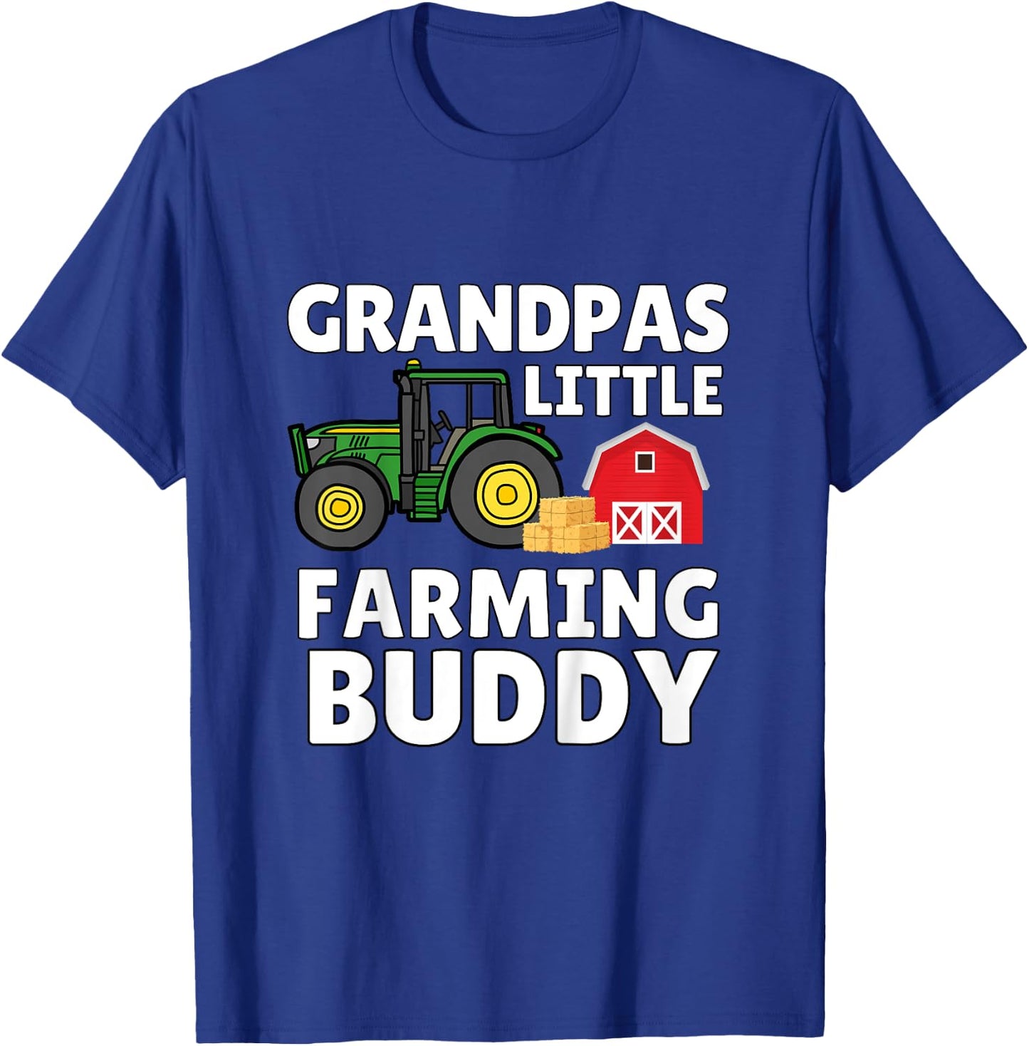 Kids Grandpas Little Farming Buddy Cute Kids Fishing T-Shirt - T-Shirt | Royal