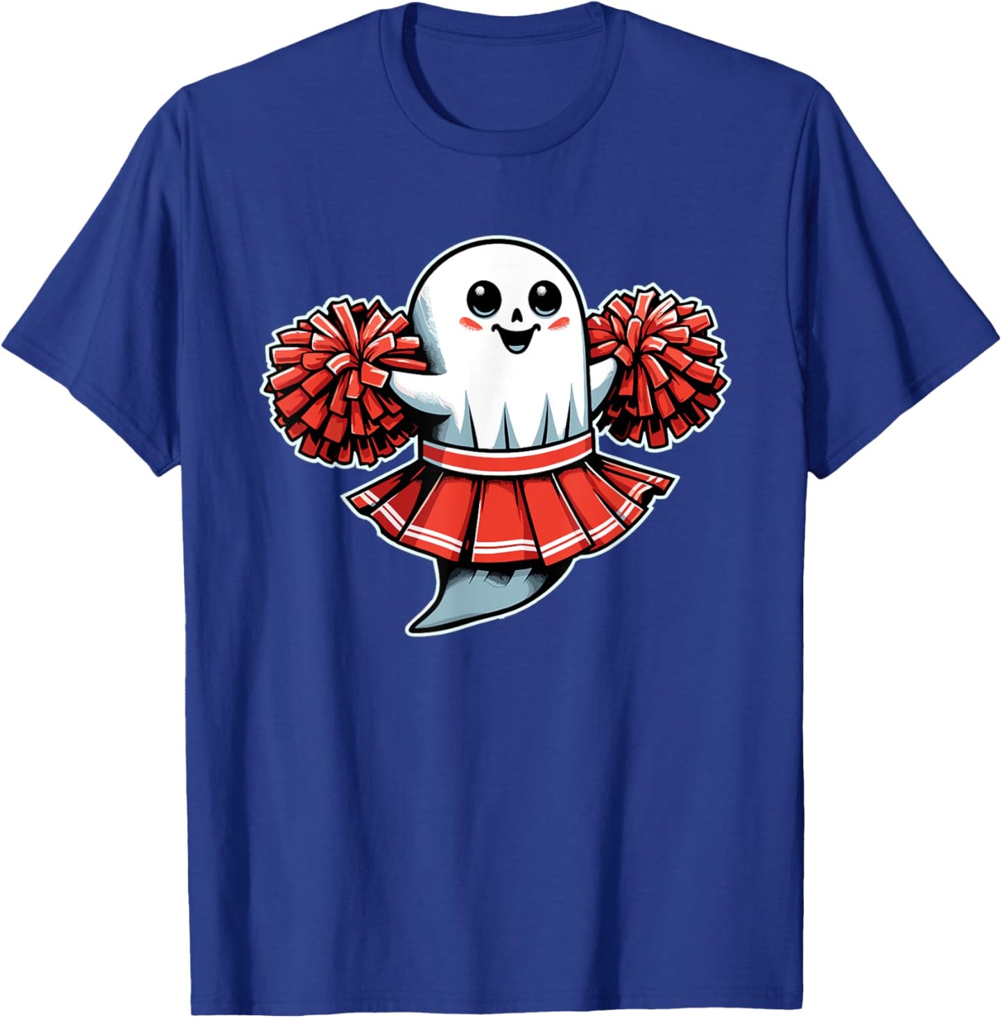 Cheerleading Ghost Halloween Cheerleader T-Shirt - T-Shirt | Royal