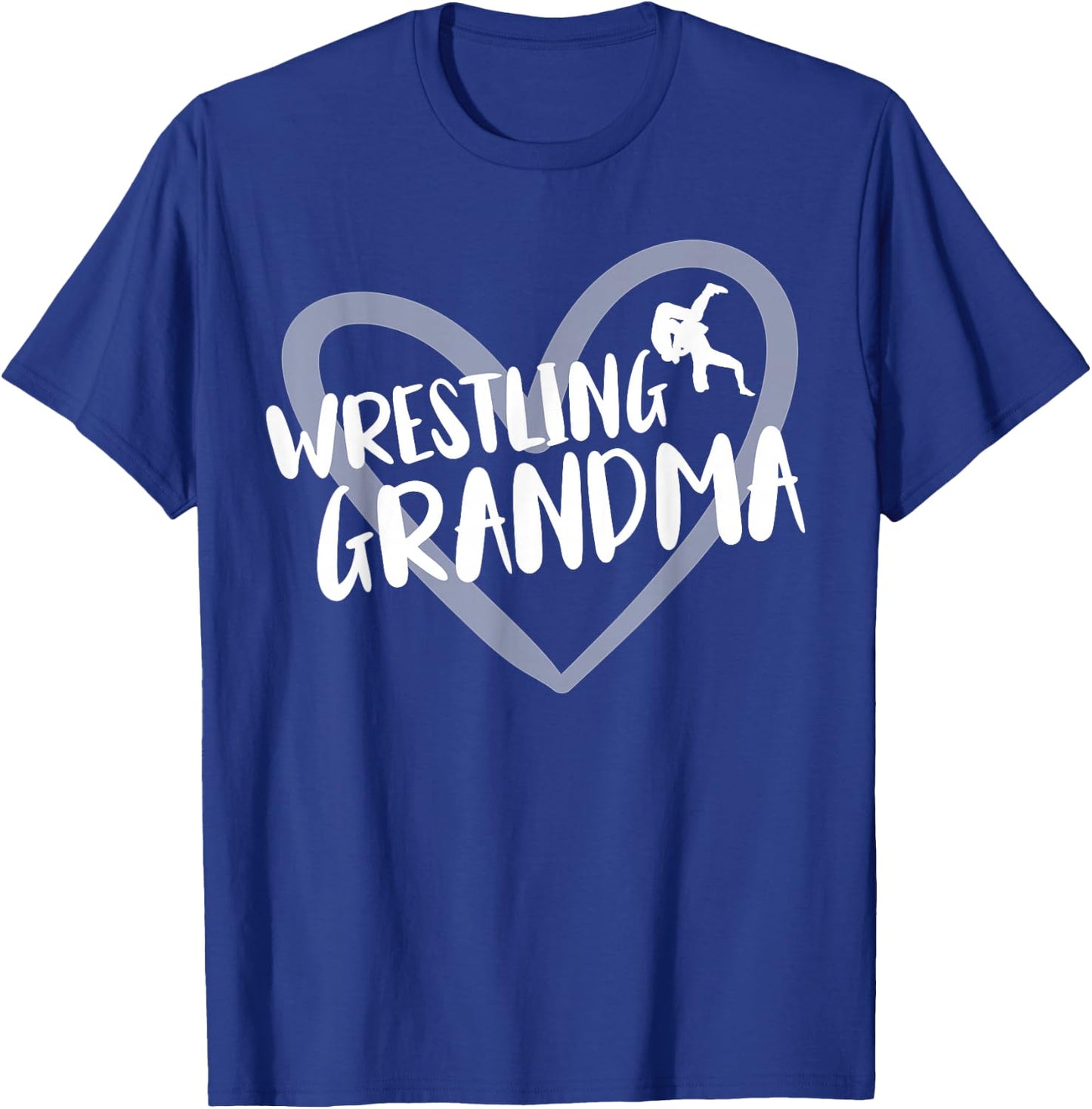 Wrestling Grandma Heart Funny Wrestler T-Shirt - T-Shirt | Royal