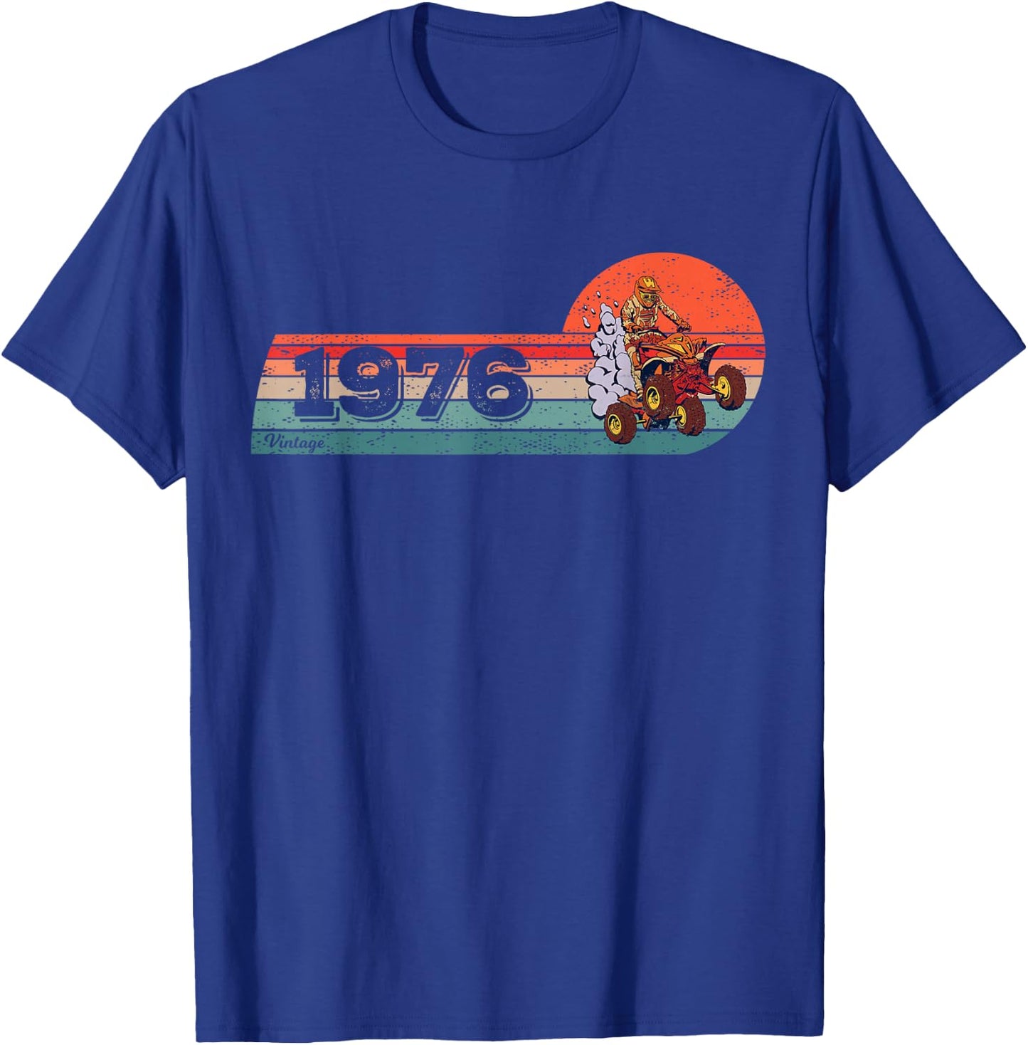 ATVs Quad-Bike Vintage 1976 Birthday Offroad ATVs Quad-Biker T-Shirt - T-Shirt | Royal