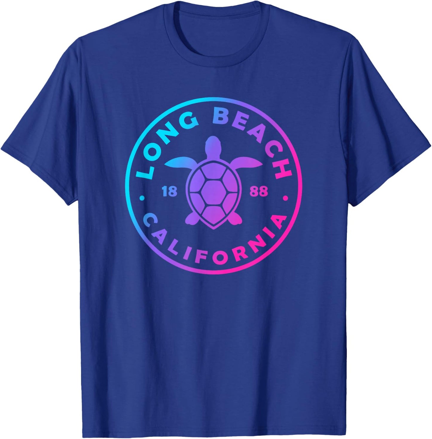 Long Beach California Sea Turtle Tie Dye Beach Vacation T-Shirt - T-Shirt | Royal
