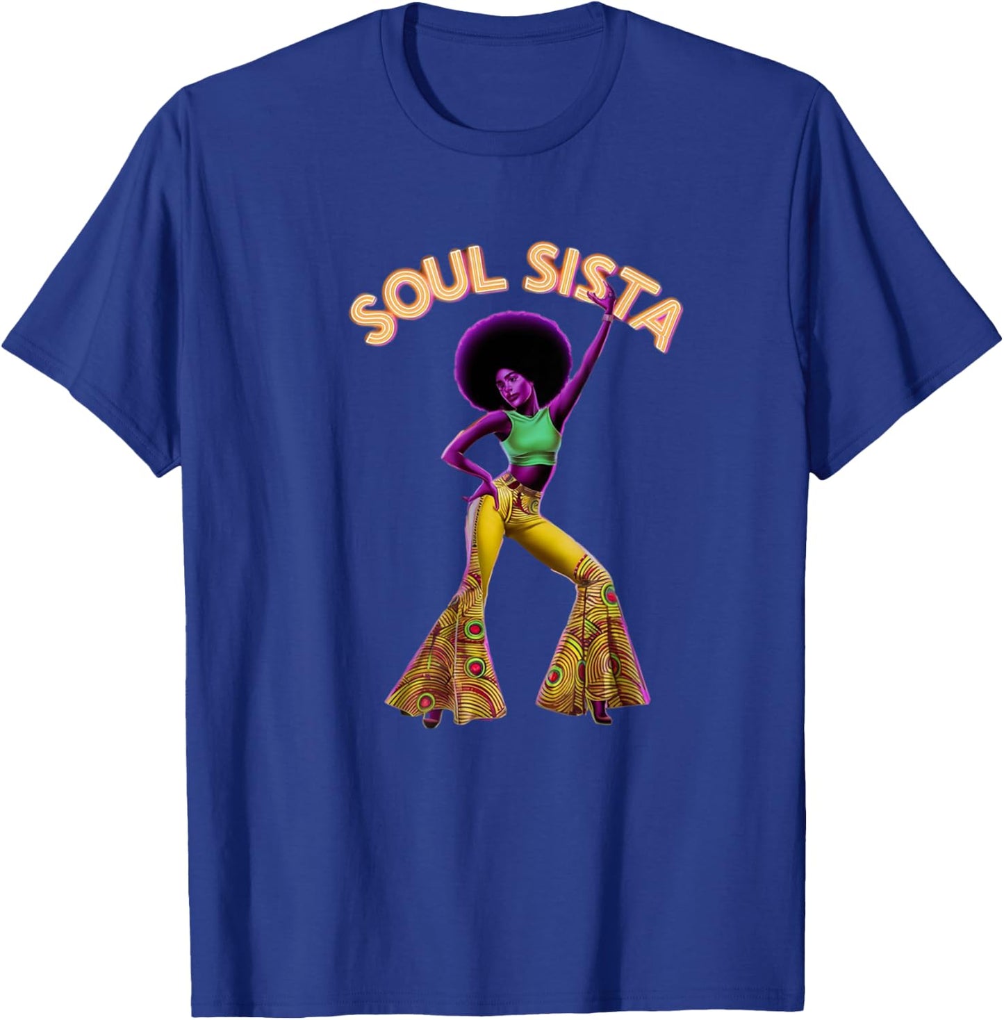 Artsy Funk Shirt Vintage 70s Costume Afro Soul Music T-Shirt - T-Shirt | Royal