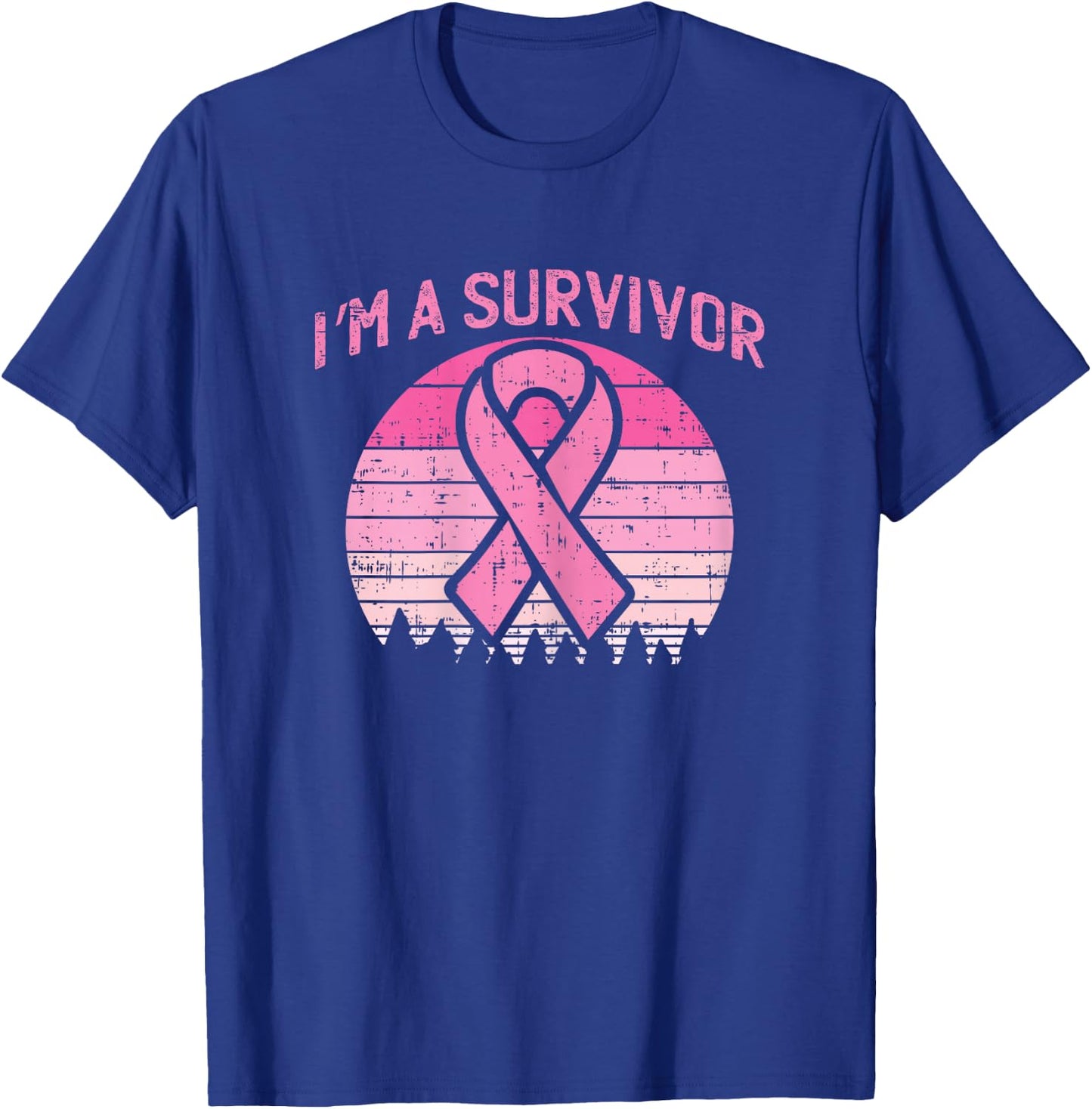 Im A Survivor Breast Cancer Awareness Bow T-Shirt - T-Shirt | Royal