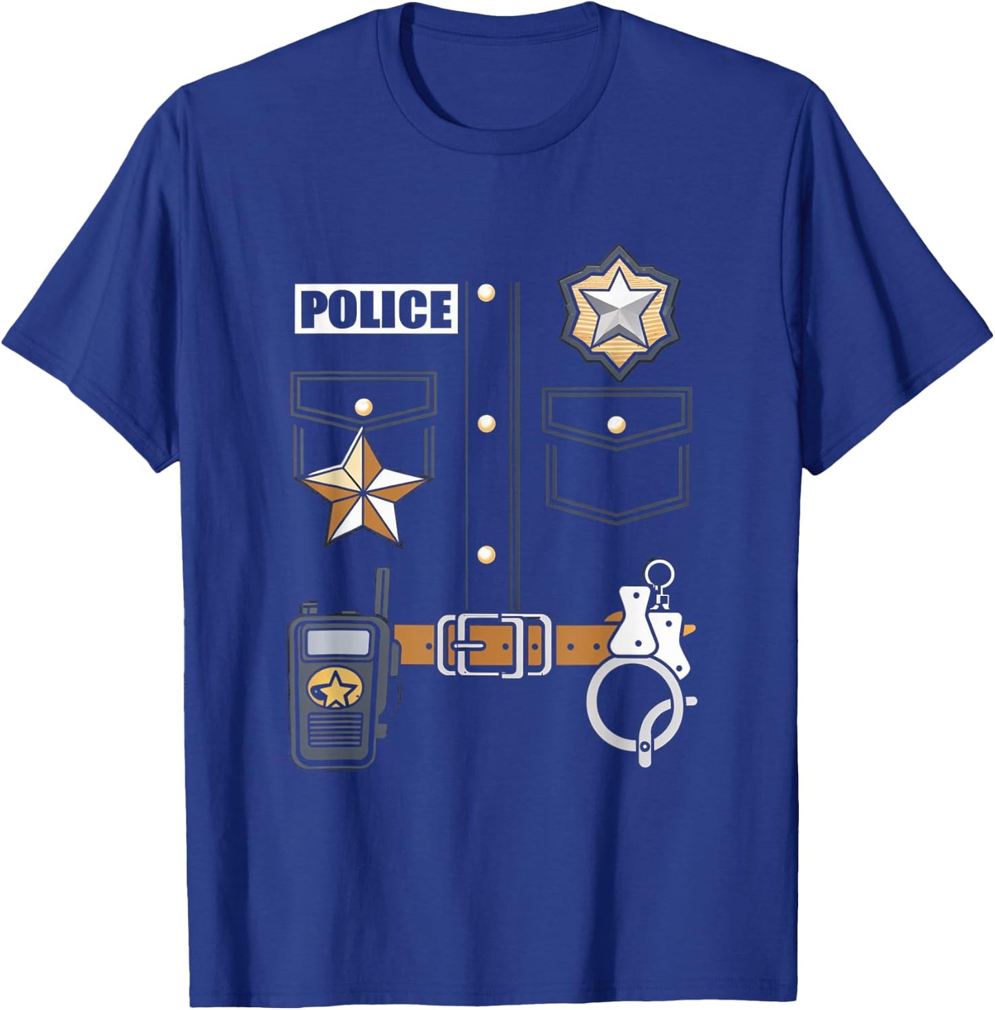 Police Officer Badge Star Uniform Police Cops T-Shirt - T-Shirt | Royal