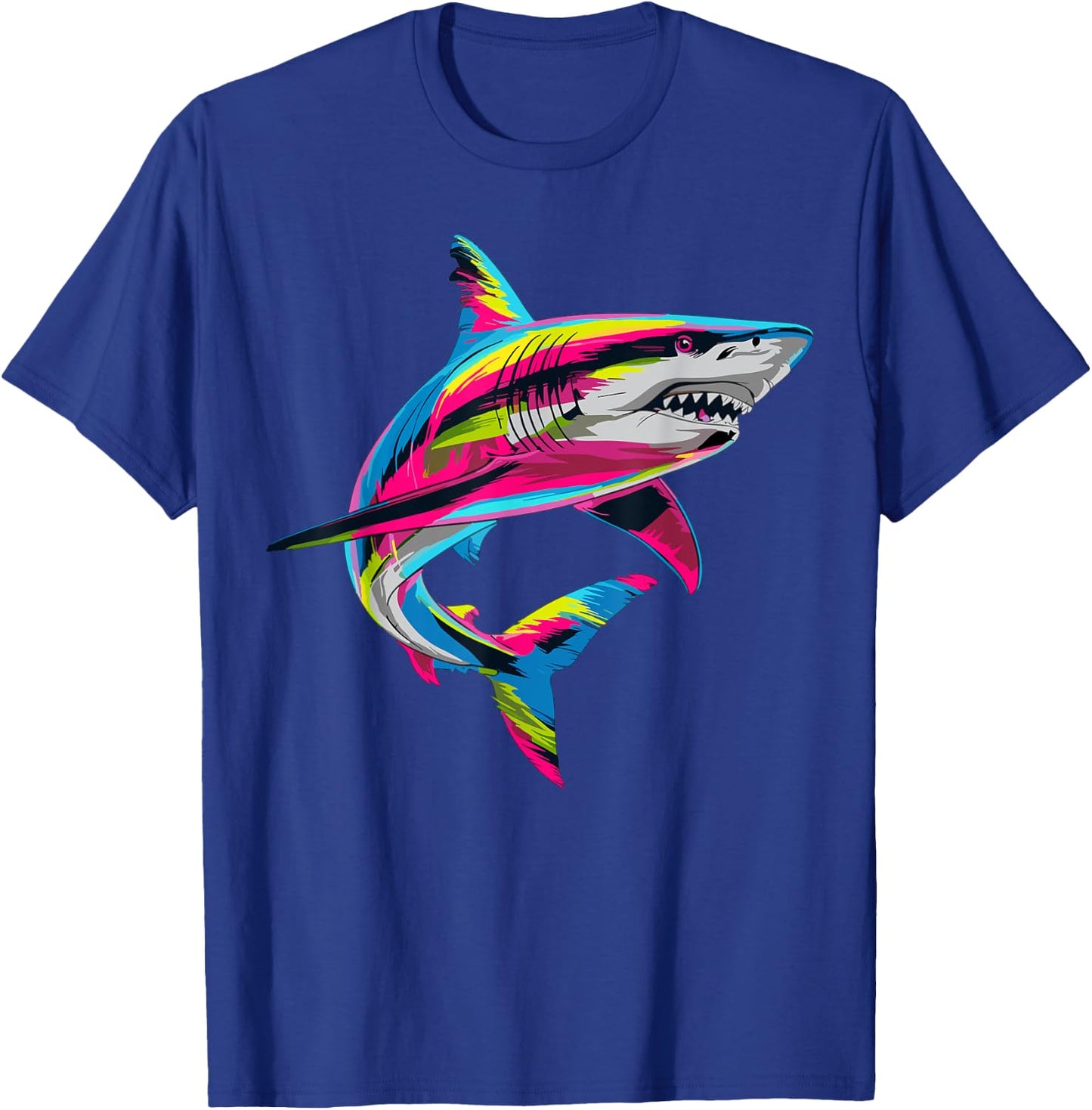 Shark Animal Biology Sea Colorful Shark Lover T-Shirt - T-Shirt | Royal