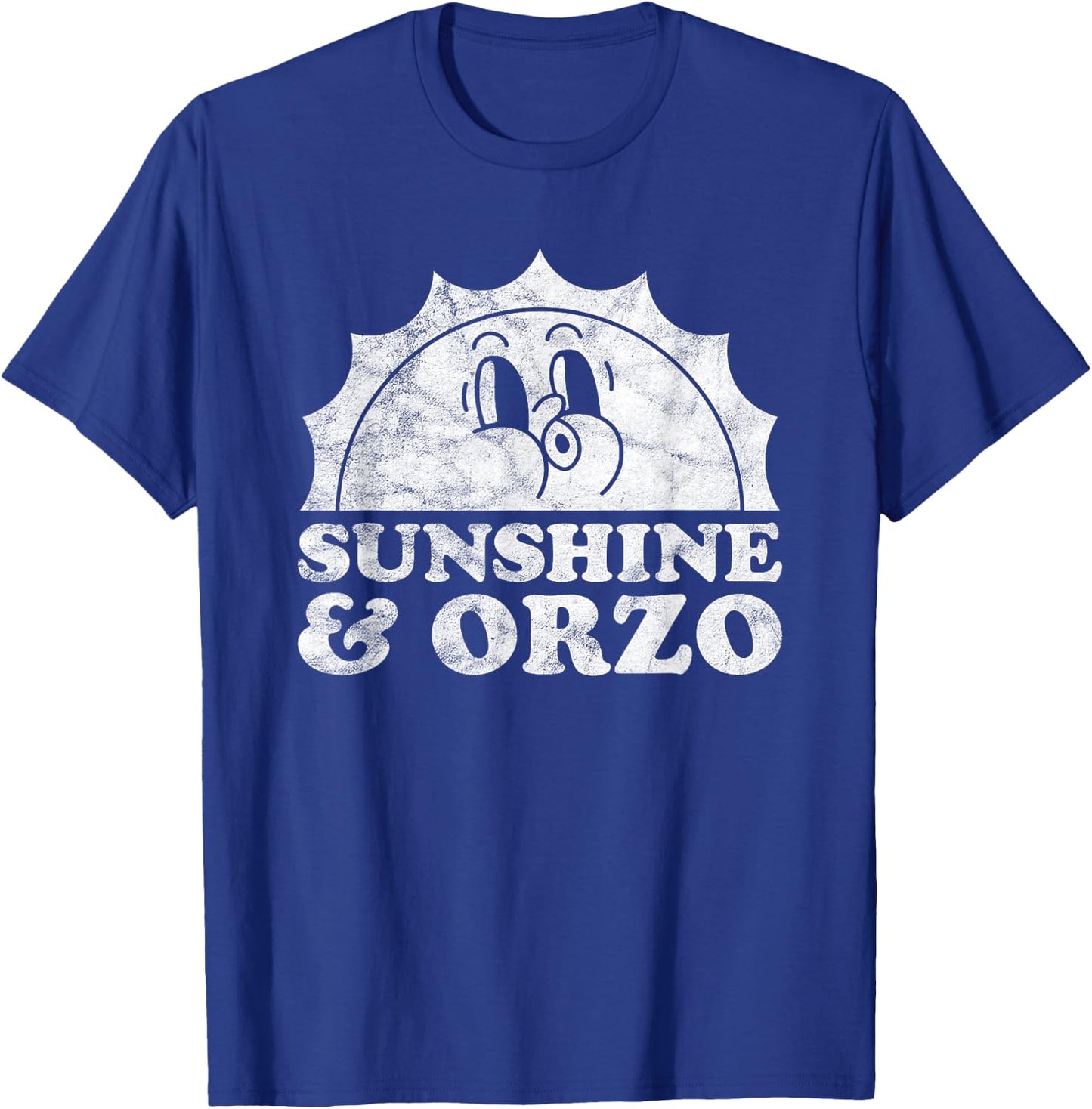 Sunshine and Orzo Retro Vintage Sun Pasta Women Kids T-Shirt - T-Shirt | Royal